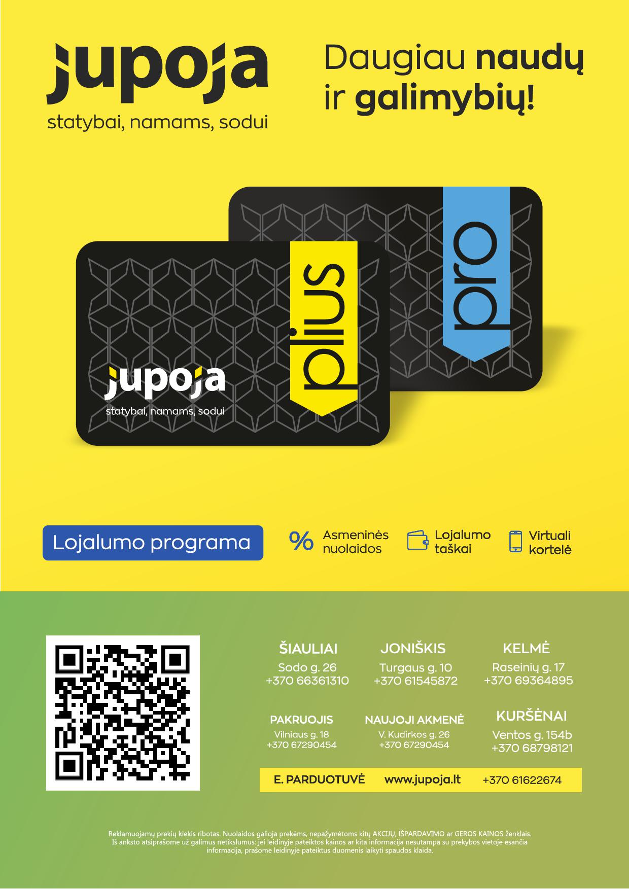 JUPOJA akcijų ir nuolaidų leidinys galioja iki 2026.06.15