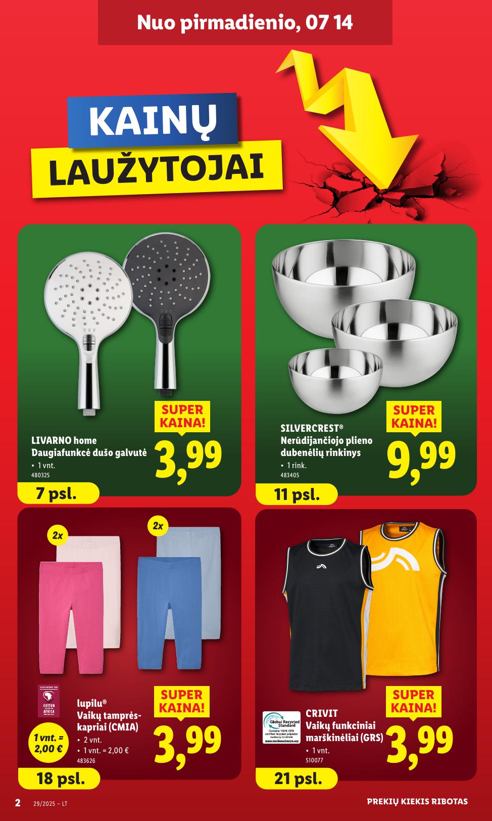 LIDL ne maisto prekių leidinys 2025.07.14 - 2025.07.20