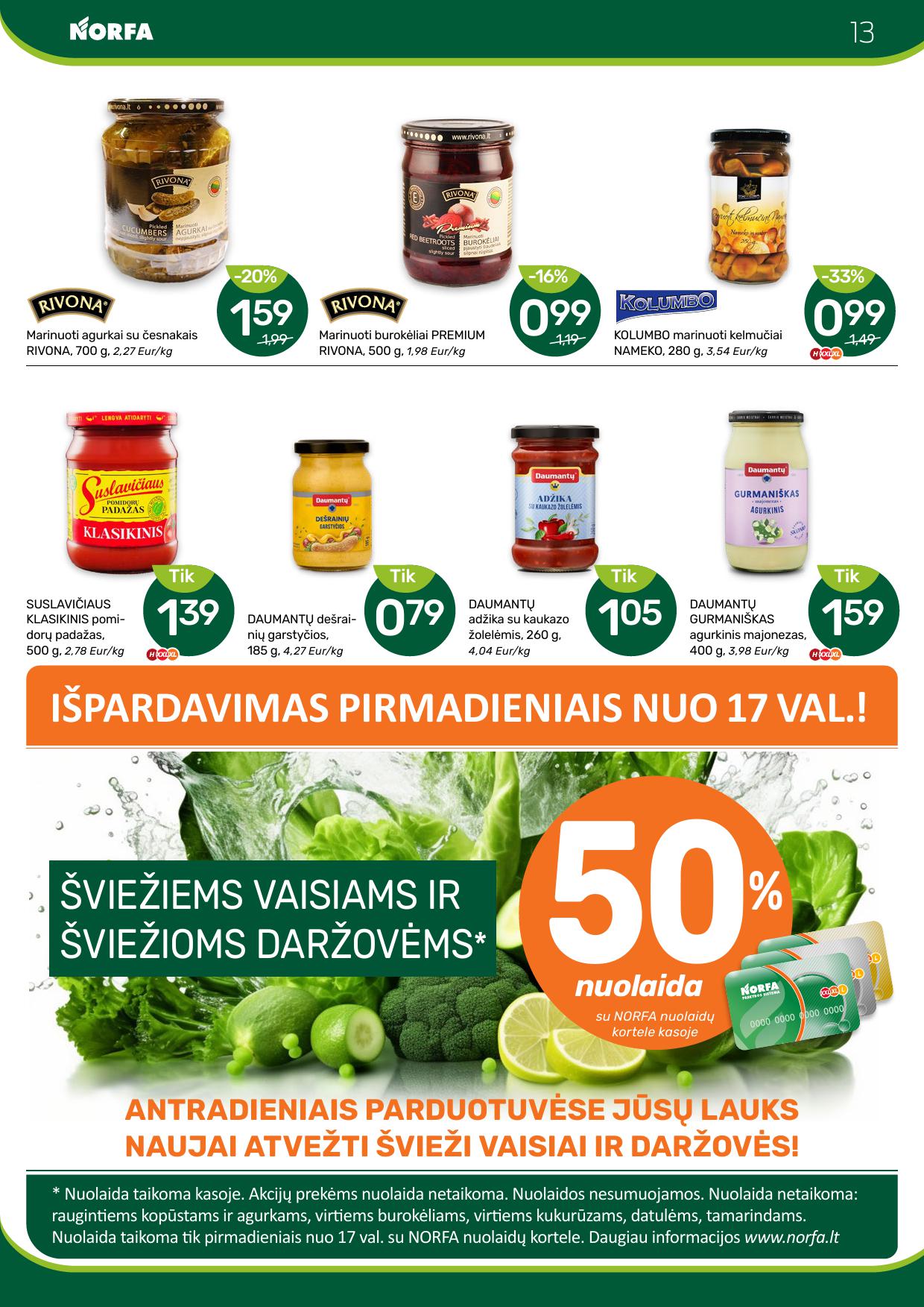 Naujausias NORFA kaininis katalogas 2025.02.20 - 2025.03.05