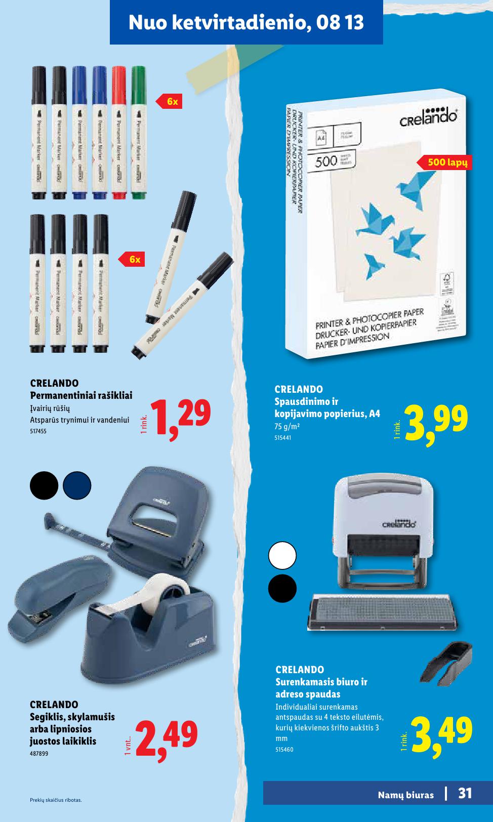 LIDL mokyklinių prekių katalogas "Atgal į mokyklą"