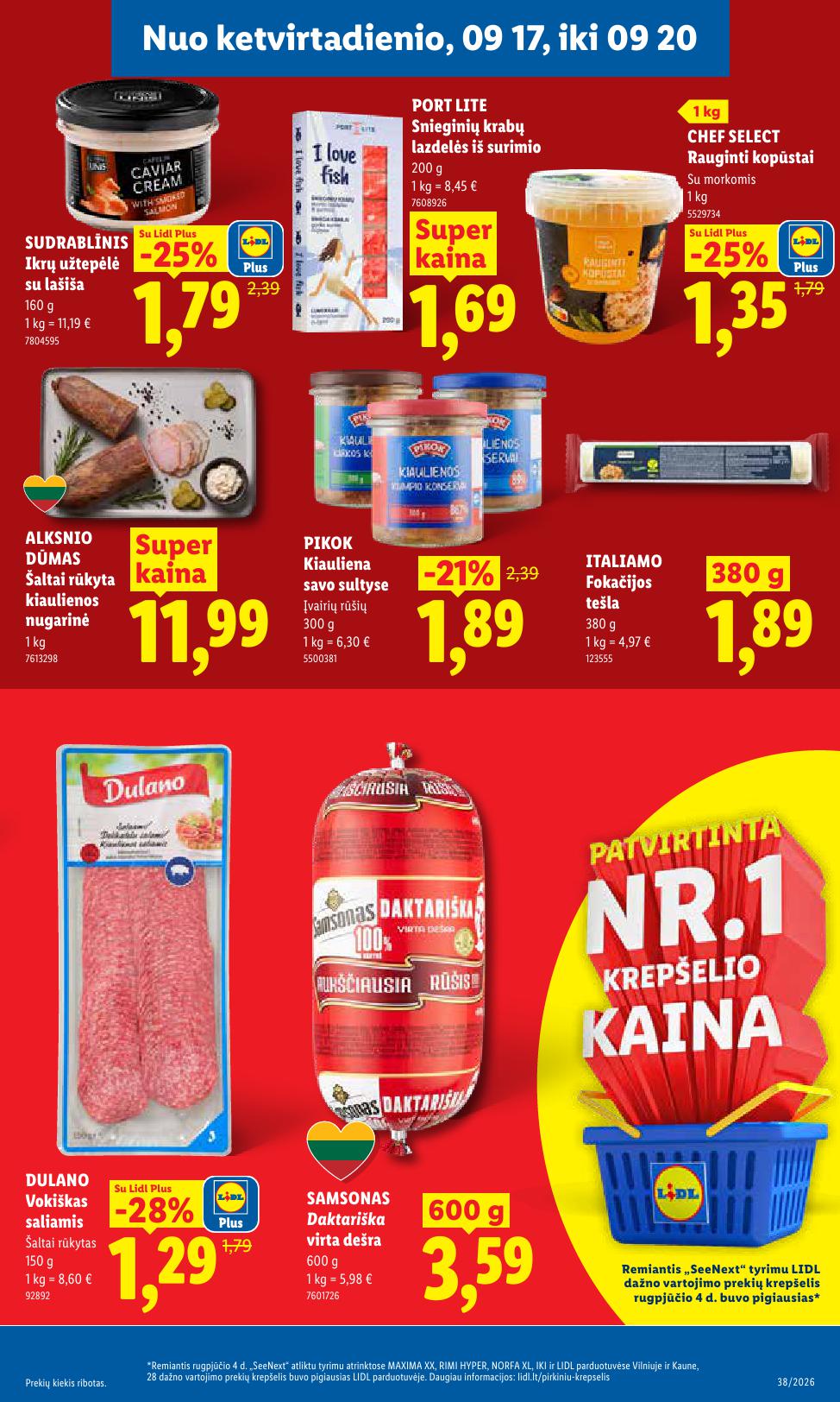Naujausias LIDL kaininis katalogas 2026.09.14 - 2026.09.20