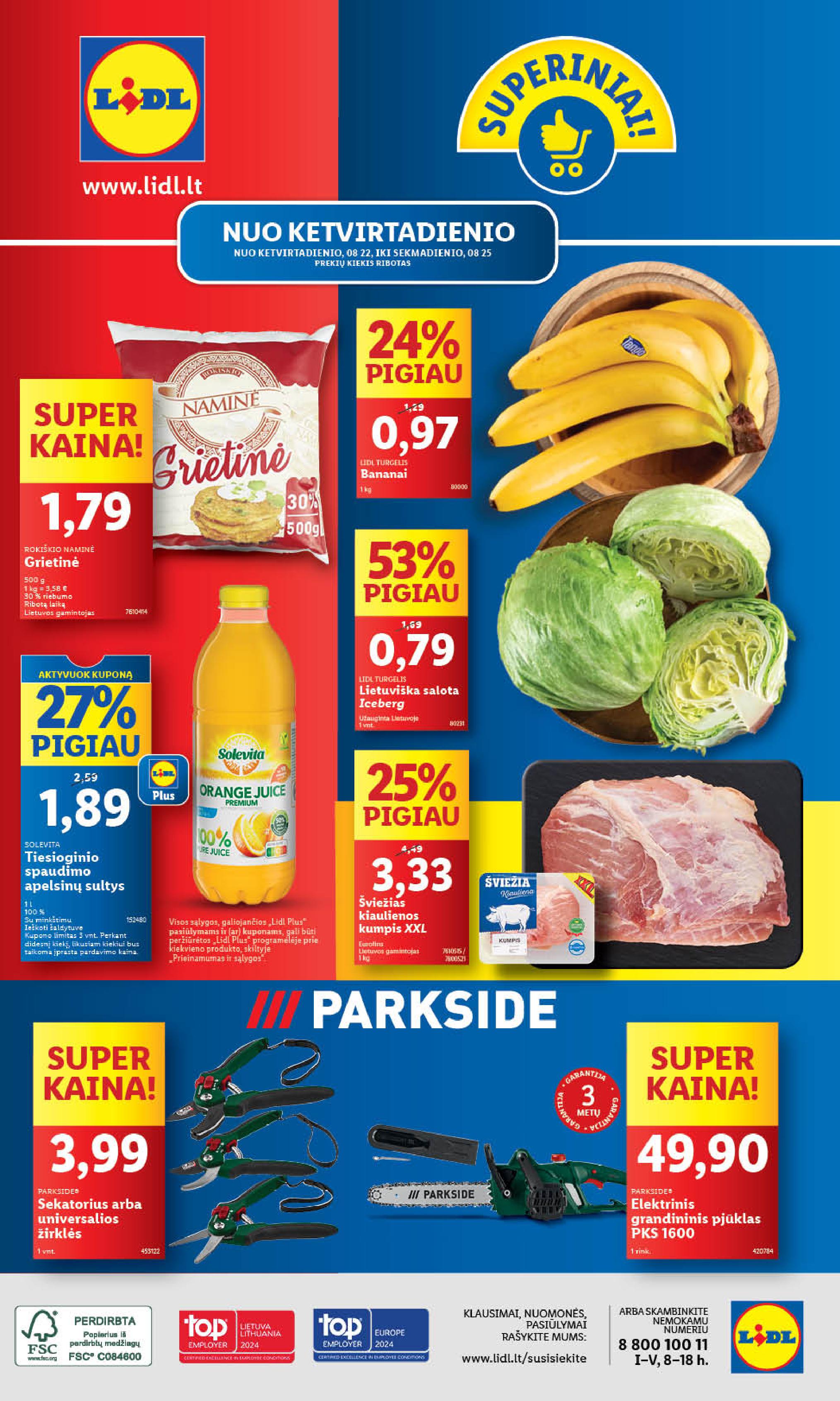 Naujausias LIDL kaininis katalogas 2024.08.19 - 2024.08.25