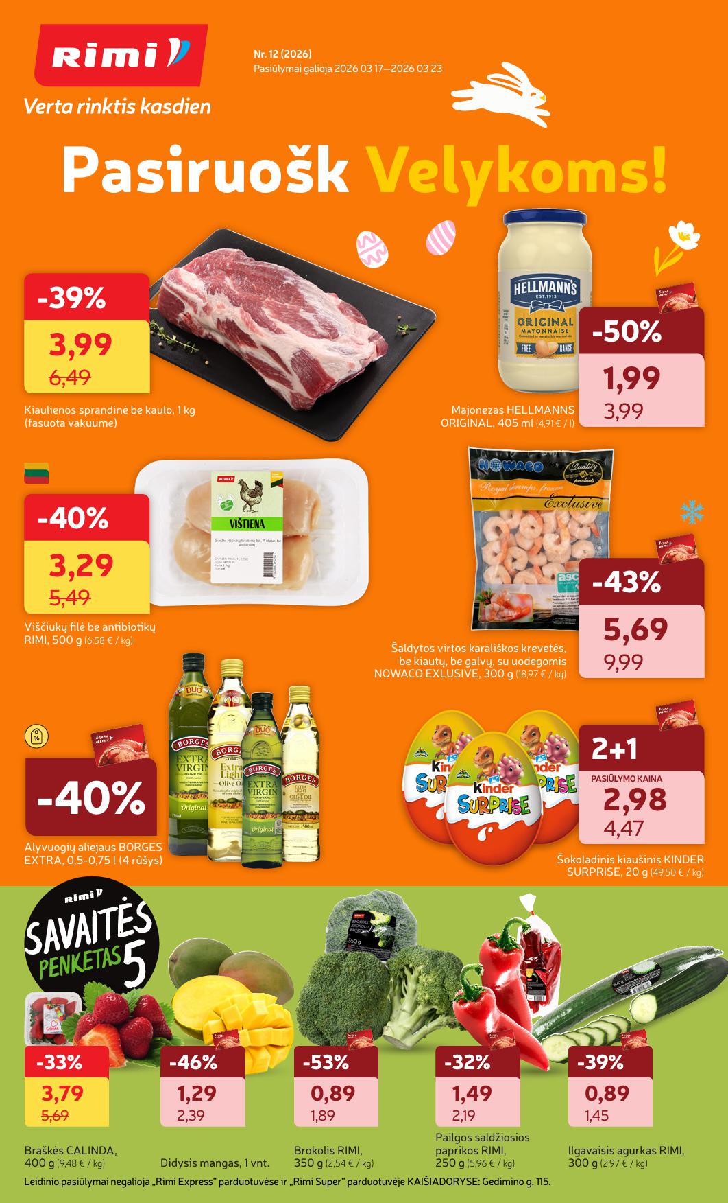 Naujausias RIMI kaininis katalogas 2026.03.17 - 2026.03.23