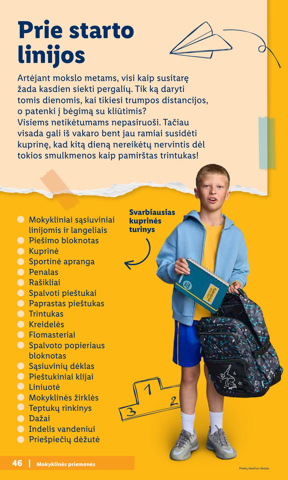 LIDL mokyklinių prekių katalogas "Atgal į mokyklą"