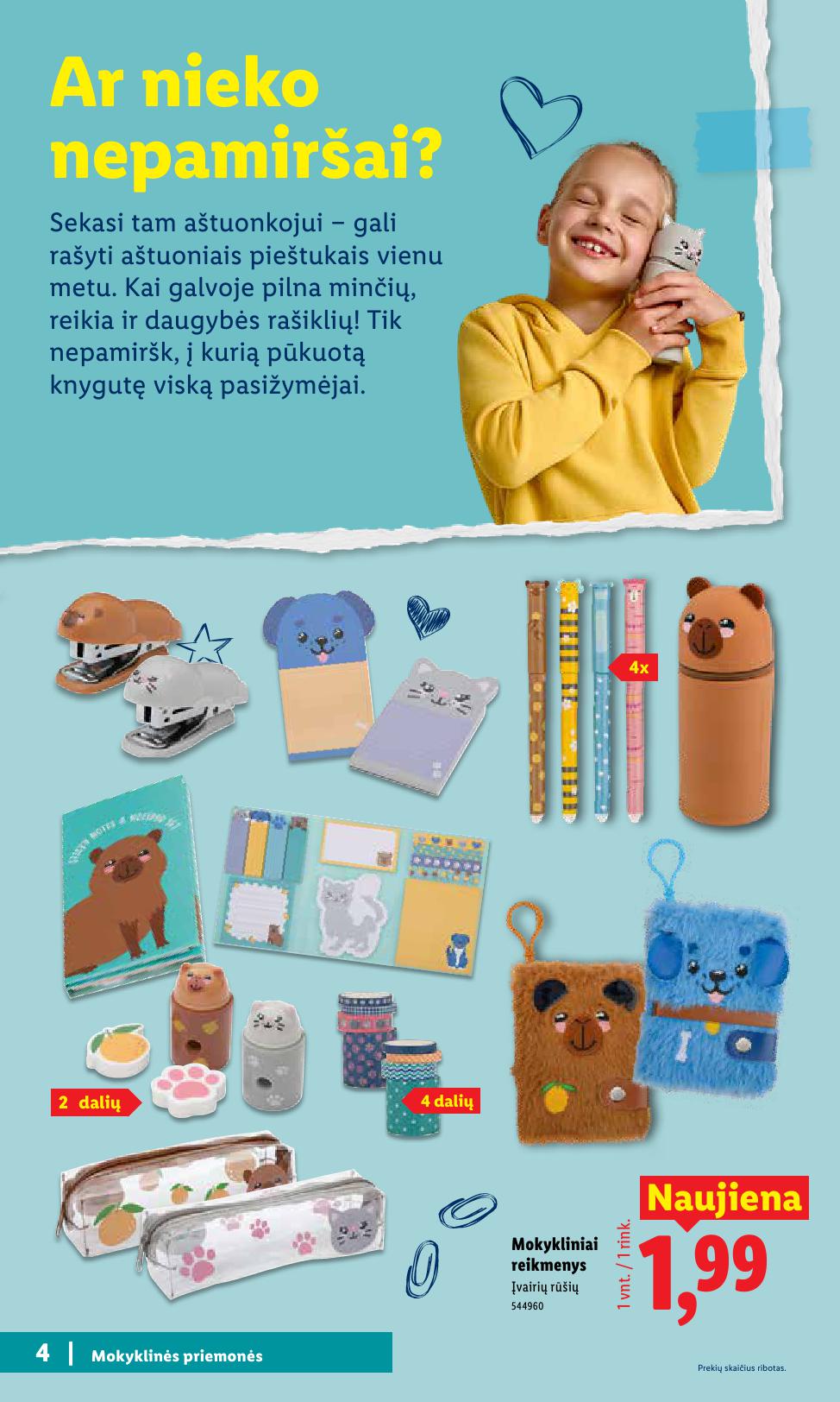 LIDL mokyklinių prekių katalogas "Atgal į mokyklą"