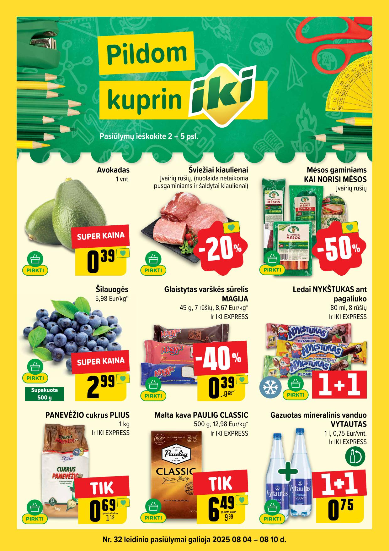 Naujausias IKI kaininis katalogas 2025.08.04 - 2025.08.10
