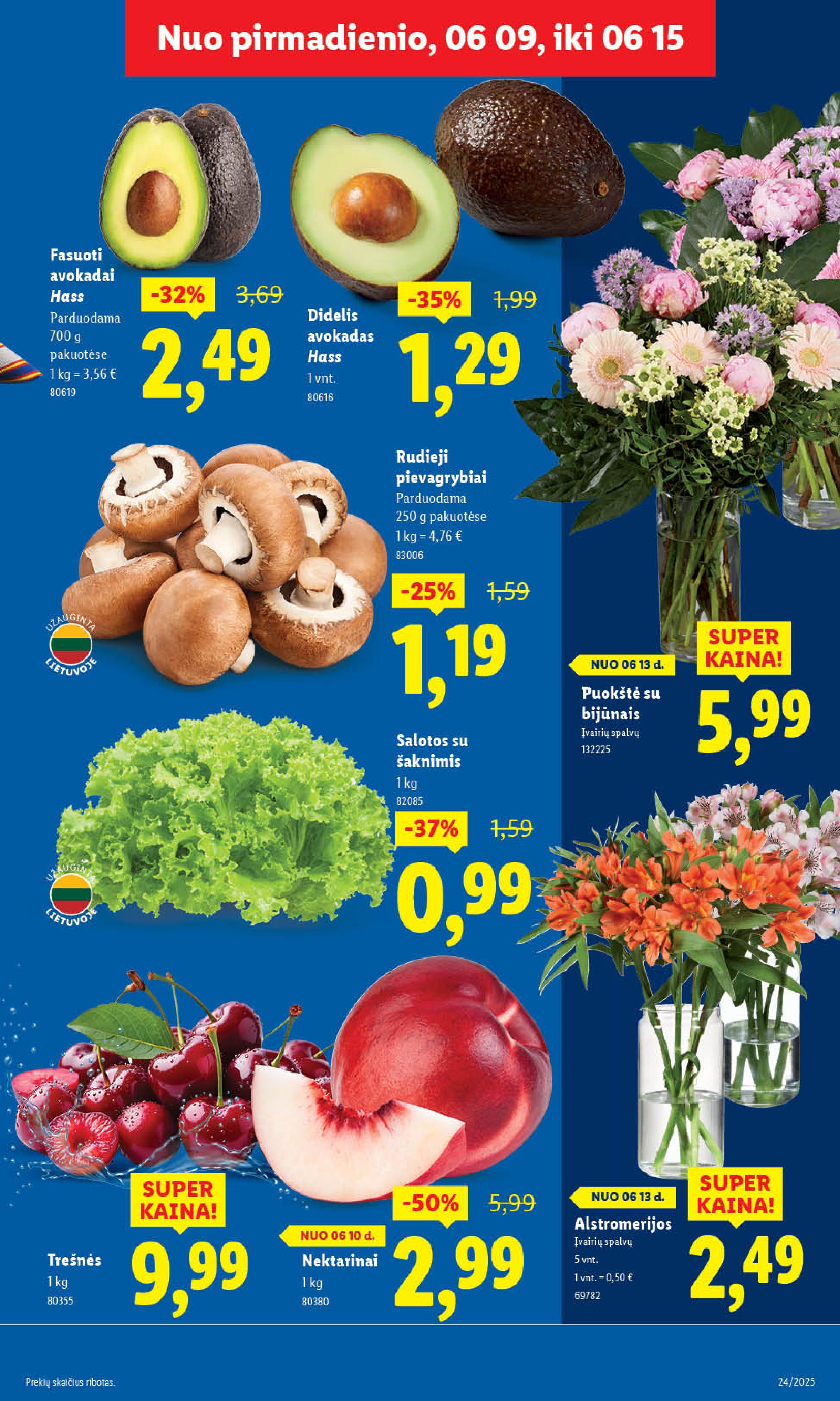 LIDL maisto prekių leidinukas nuo ketvirtadienio 2025.06.12 iki 2025.06.15
