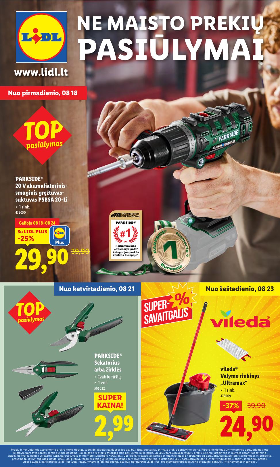 LIDL ne maisto prekių leidinys 2025.08.18 - 2025.08.24