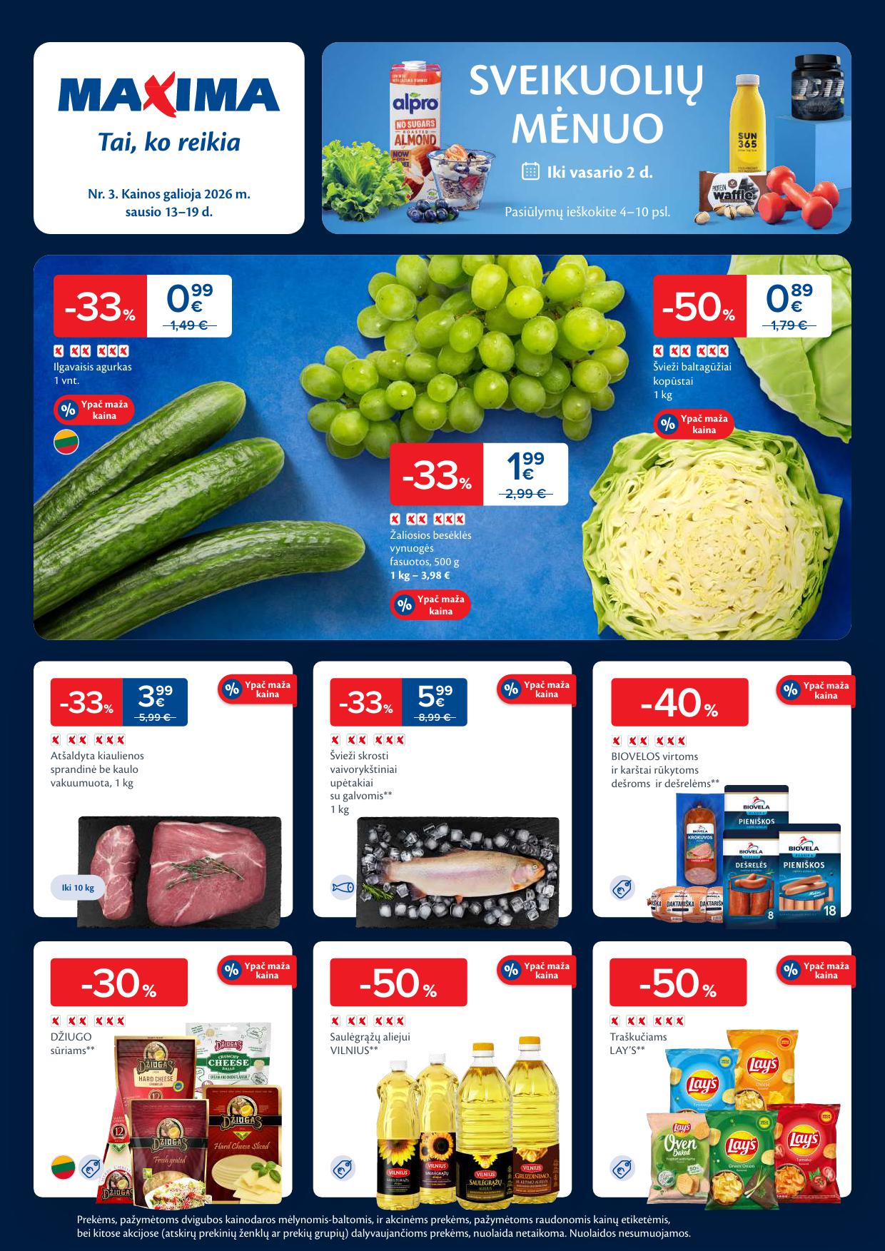 Naujausias MAXIMA kaininis katalogas 2026.01.13 - 2026.01.19