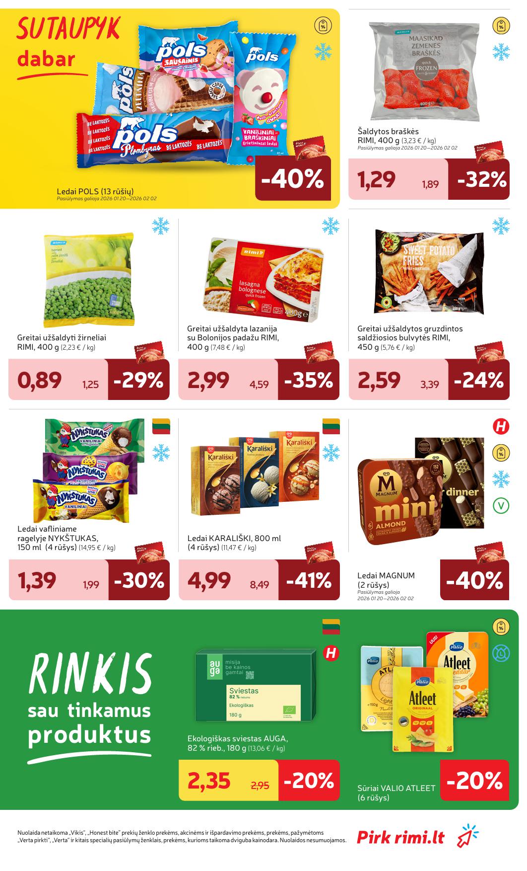 Naujausias RIMI kaininis katalogas 2026.01.20 - 2026.01.26