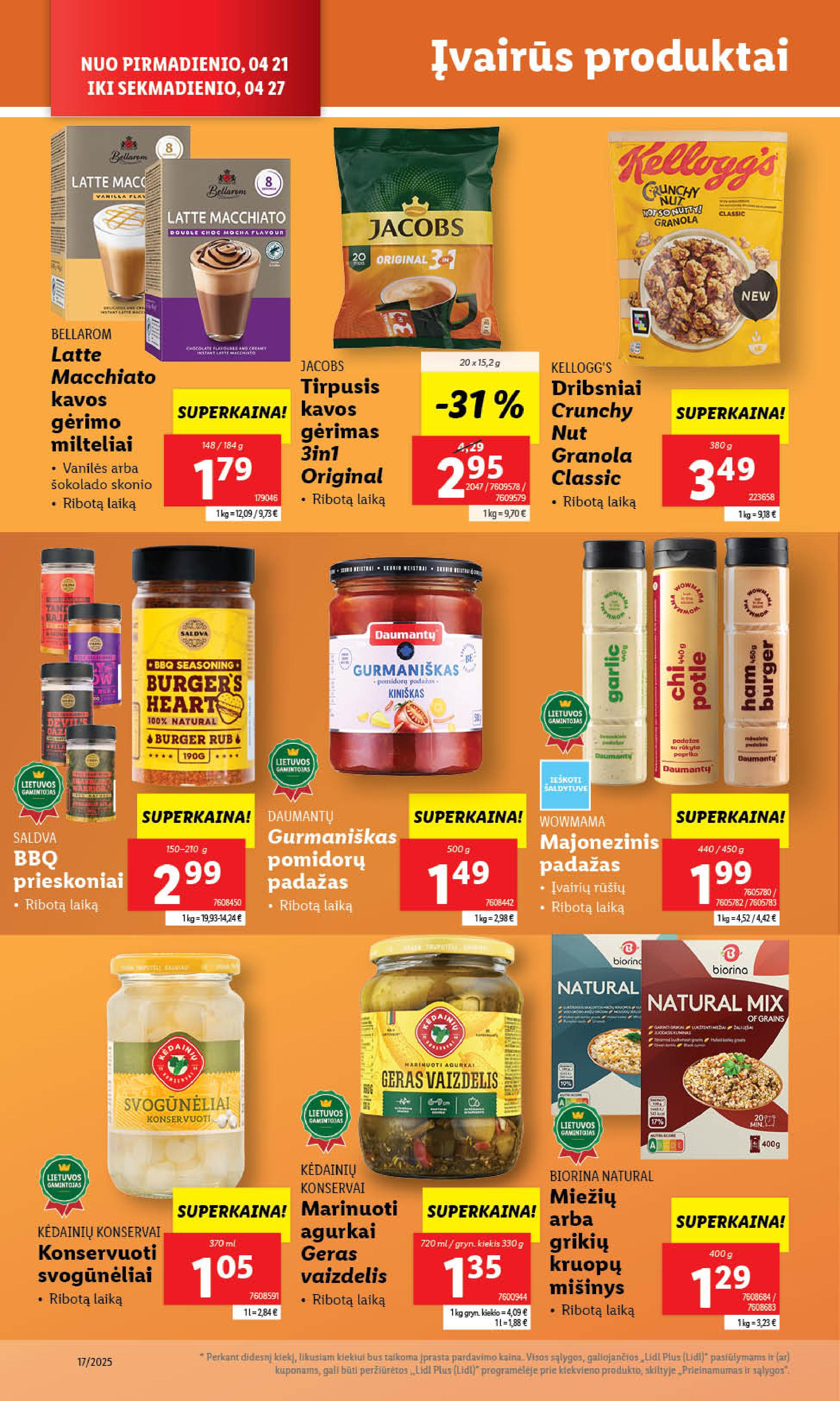 LIDL akcijų ir nuolaidų leidinys 2025.04.21 - 2025.04.27