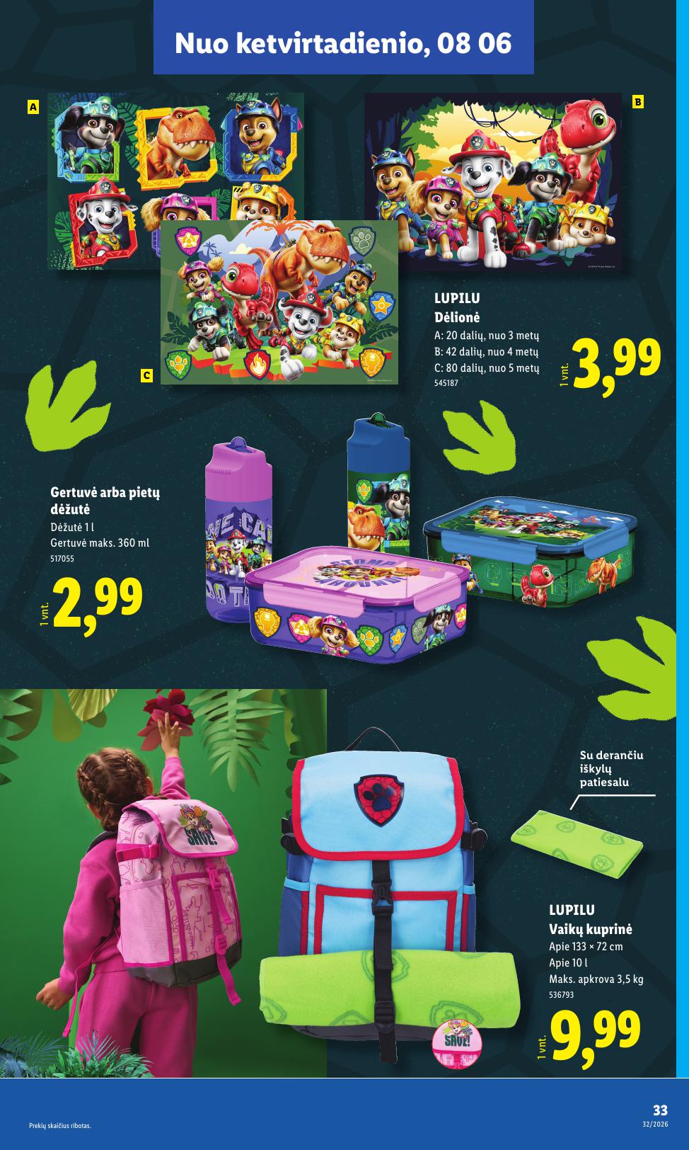 LIDL mokyklinių prekių katalogas "Atgal į mokyklą"