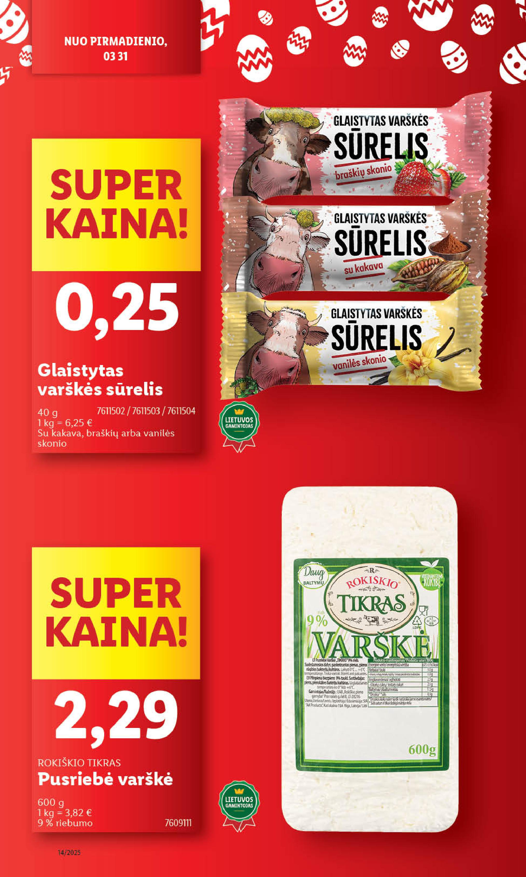 Naujausias LIDL kaininis katalogas 2025.03.31 - 2025.04.06