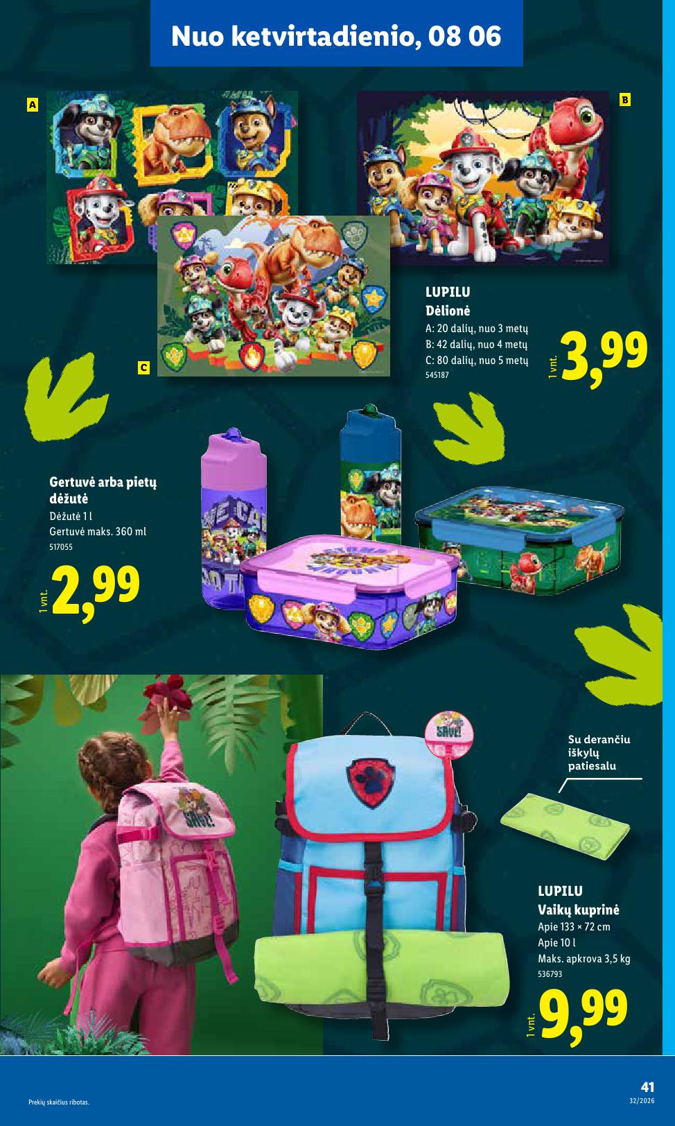 LIDL mokyklinių prekių katalogas "Atgal į mokyklą"