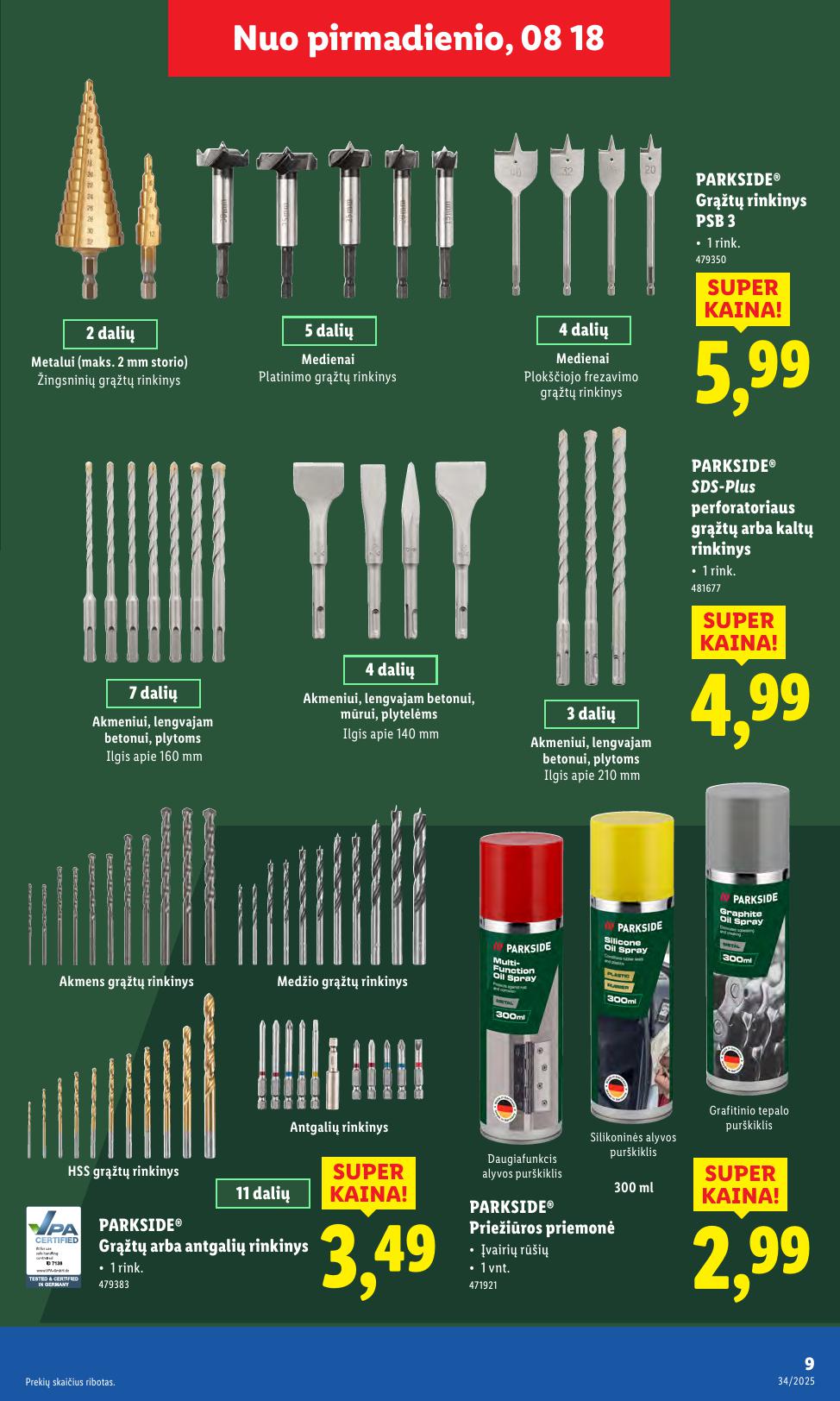 LIDL ne maisto prekių leidinys 2025.08.18 - 2025.08.24