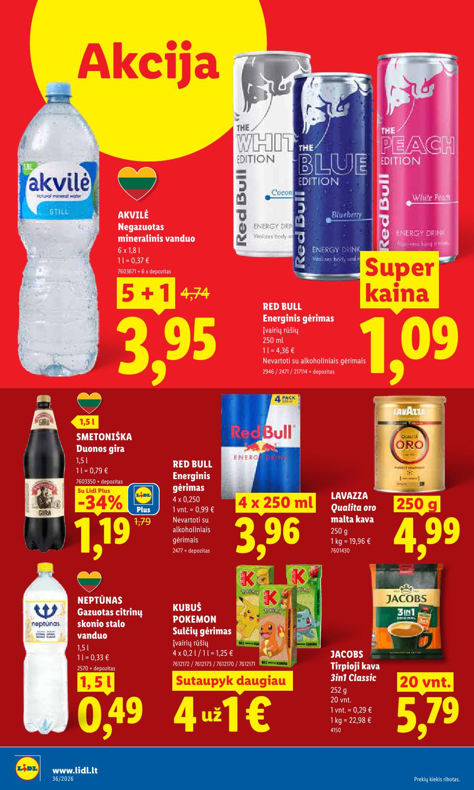 LIDL akcijų ir nuolaidų leidinys 2026.08.31 - 2026.09.06
