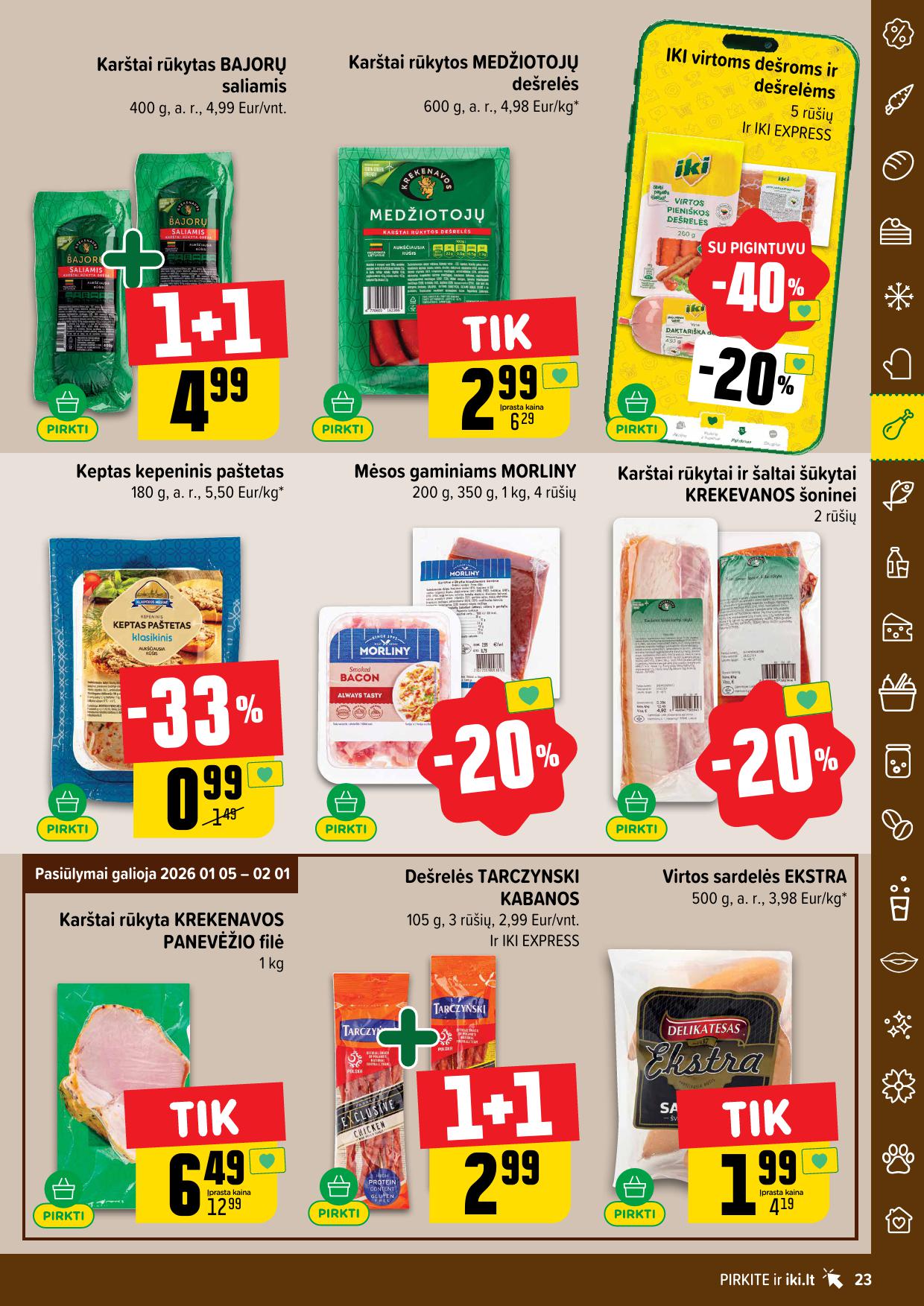Naujausias IKI kaininis katalogas 2026.01.05 - 2026.01.11