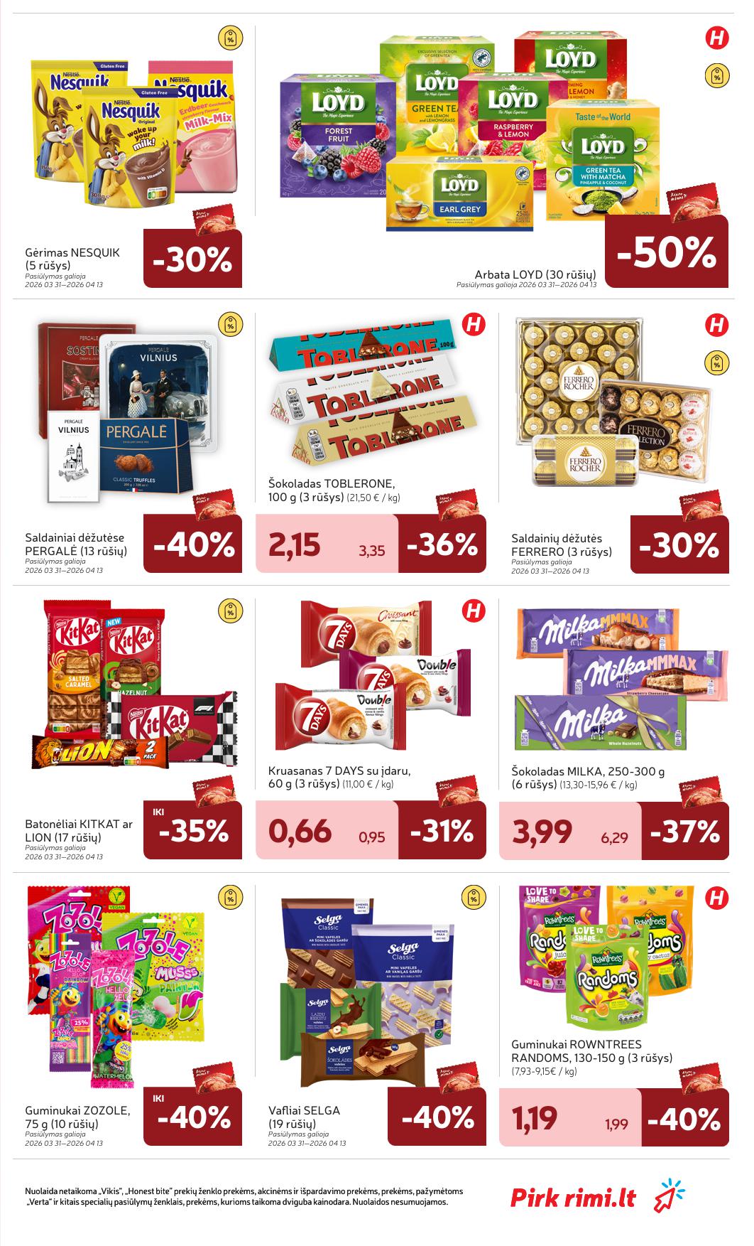 Naujausias RIMI kaininis katalogas 2026.03.31 - 2026.04.06
