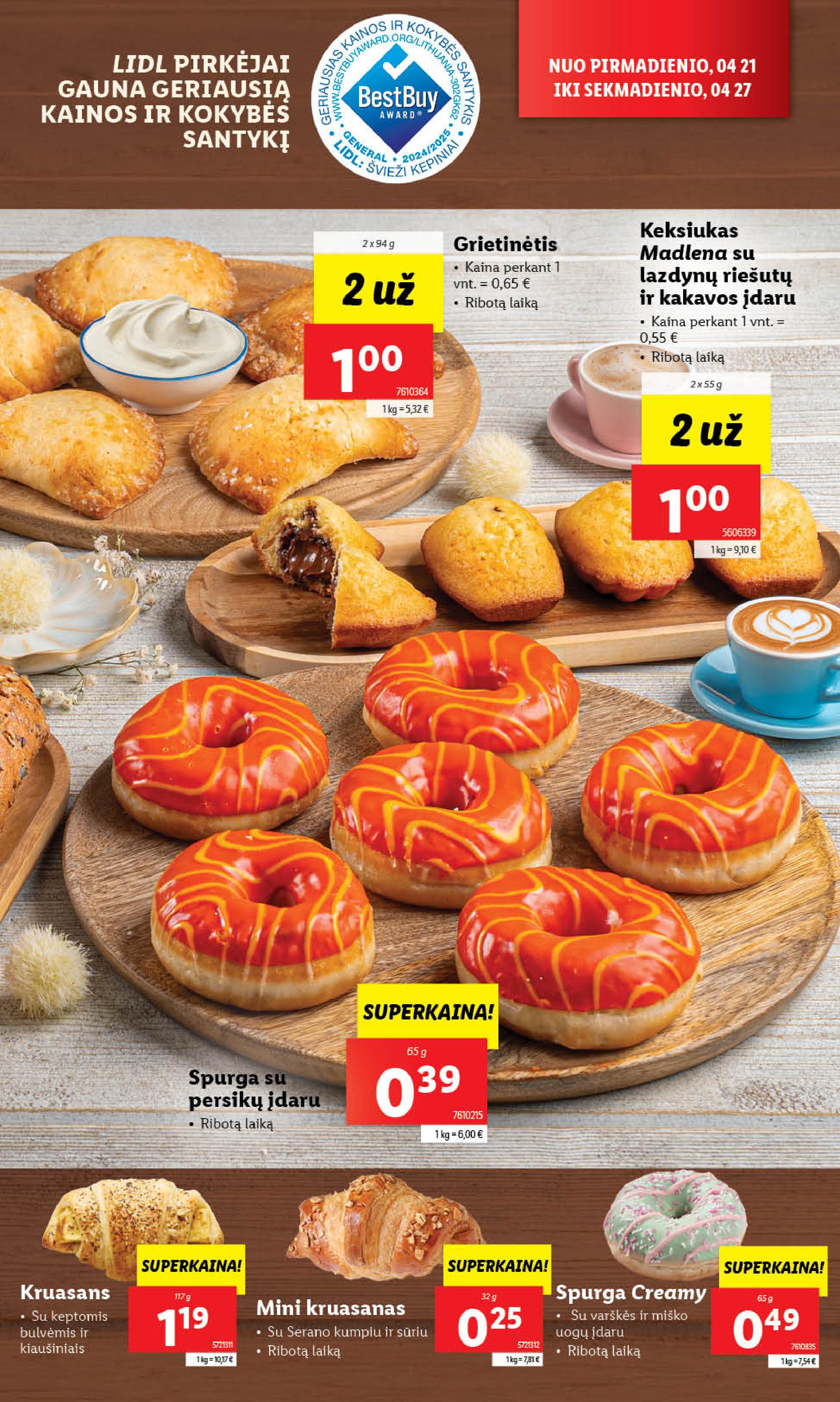 LIDL akcijų ir nuolaidų leidinys 2025.04.21 - 2025.04.27