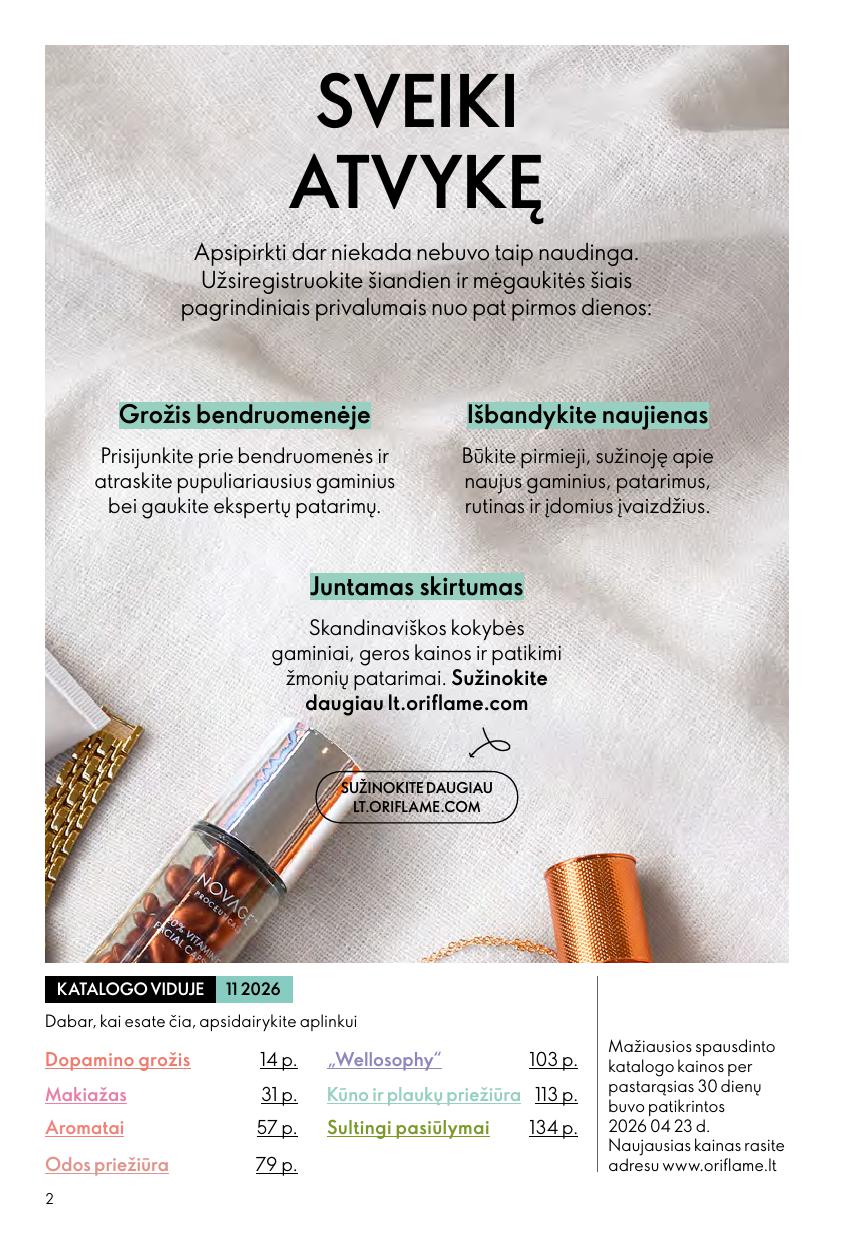 Naujas ORIFLAME  katalogas galioja 2026.08.05 - 2026.08.25