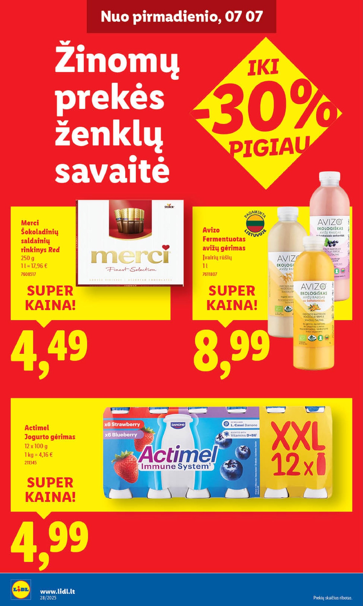 LIDL maisto prekių leidinukas nuo ketvirtadienio 2025.07.10 iki 2025.07.13