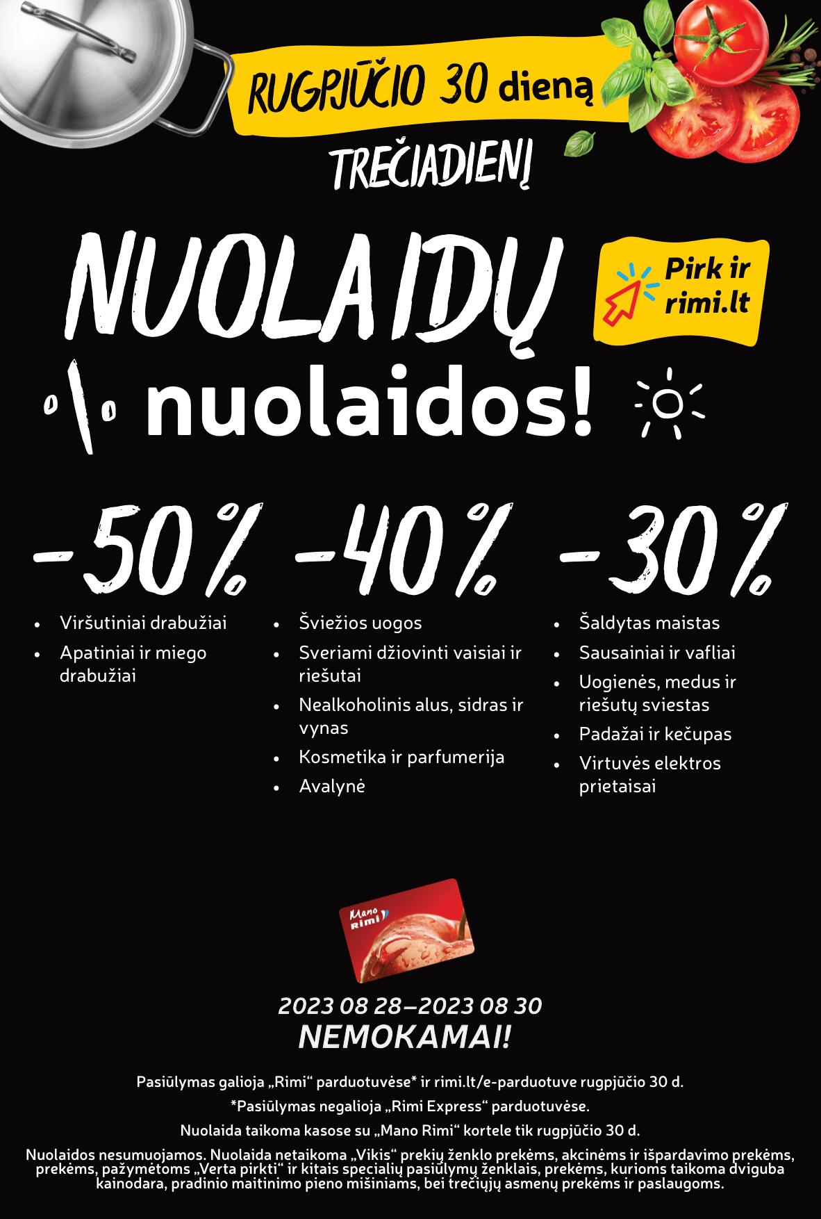 Naujausias RIMI kaininis katalogas 2023.08.29 - 2023.09.04