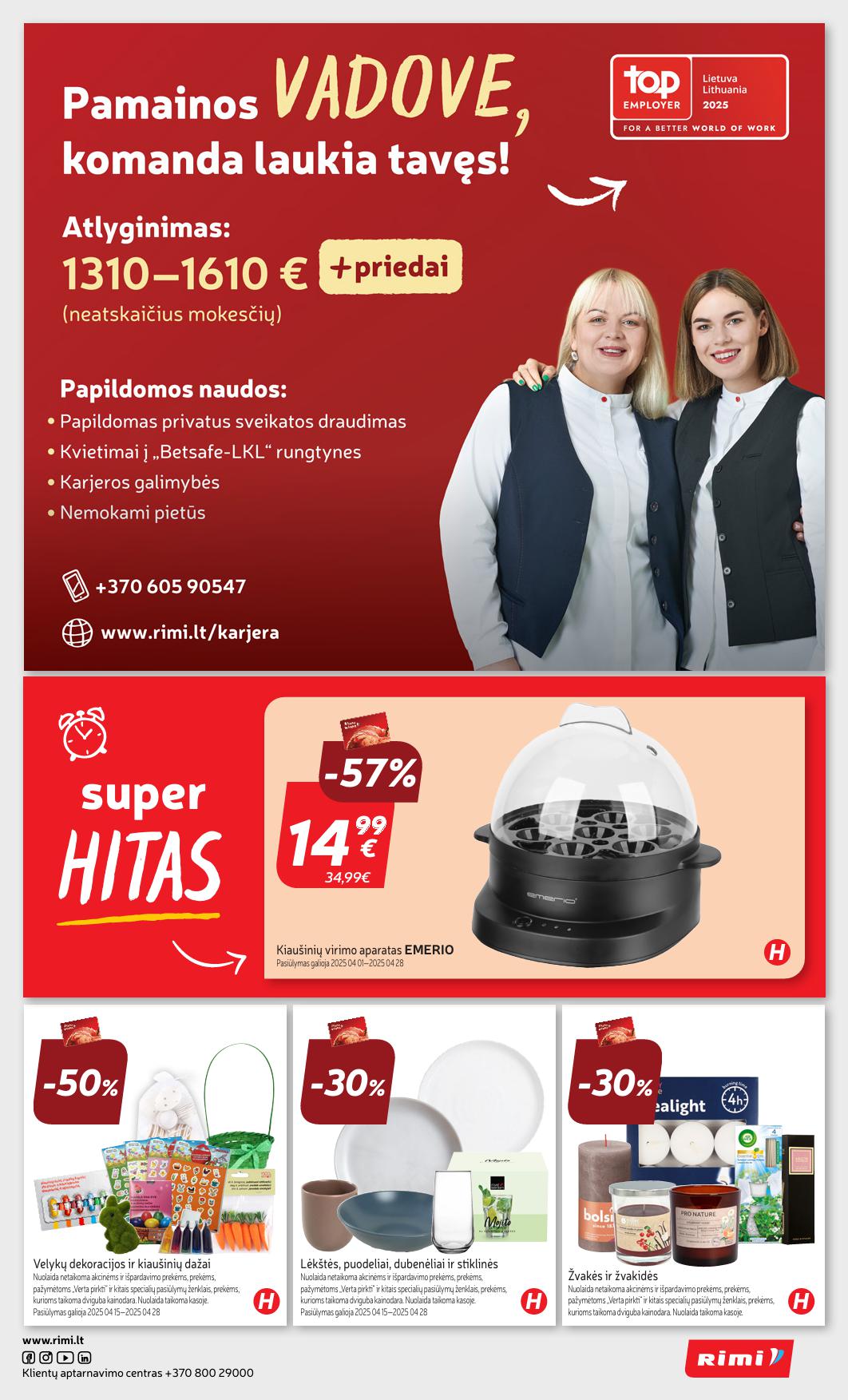 Naujausias RIMI kaininis katalogas 2025.04.15 - 2025.04.21