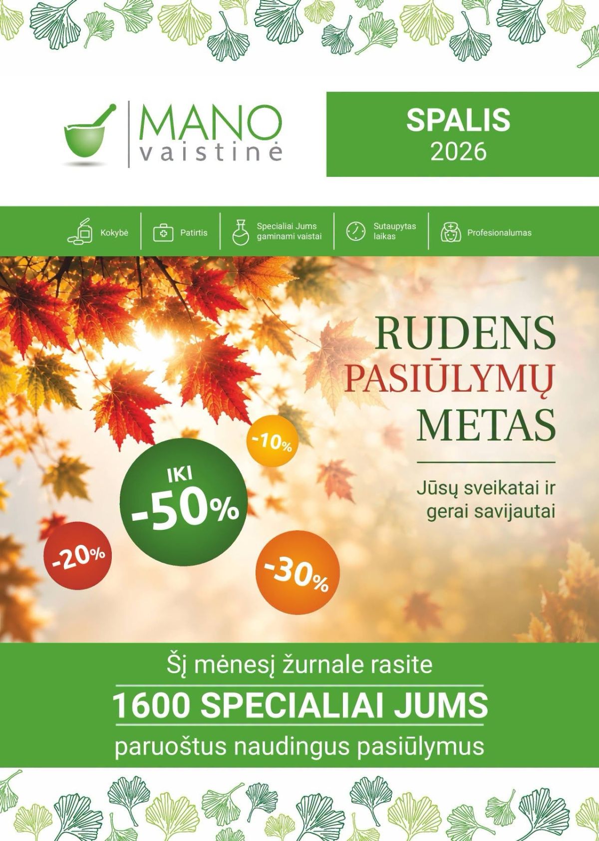 Naujas MANO vaistinės leidinys nuo 2026.10.01 iki 2026.10.31
