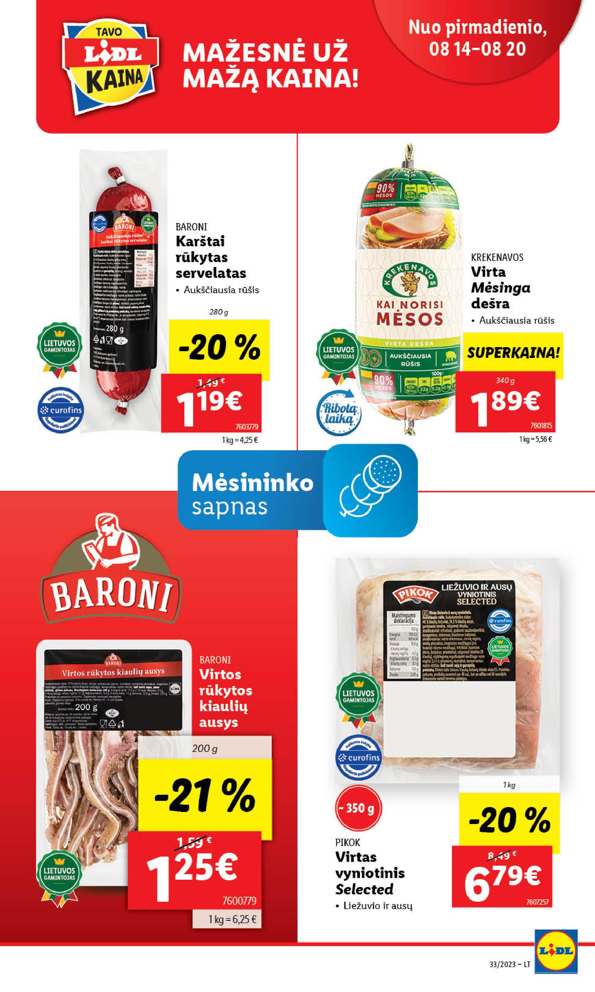 Naujausias LIDL kaininis katalogas 2023.08.14 - 2023.08.20