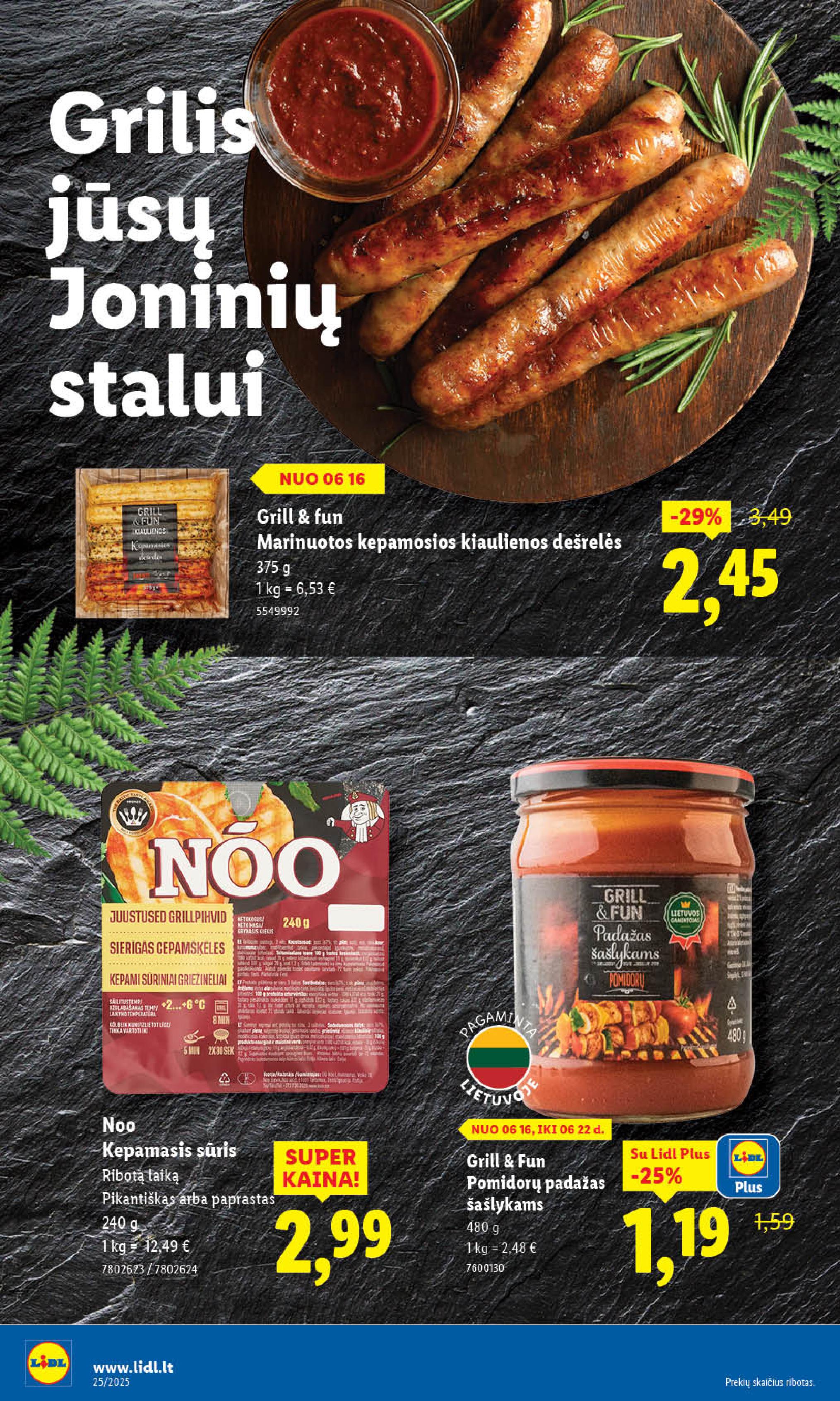 LIDL akcijų ir nuolaidų leidinys 2025.06.16 - 2025.06.22