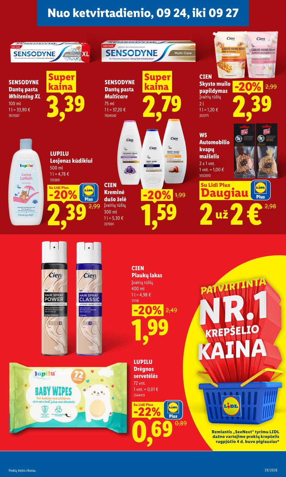 LIDL akcijų ir nuolaidų leidinys 2026.09.21 - 2026.09.27