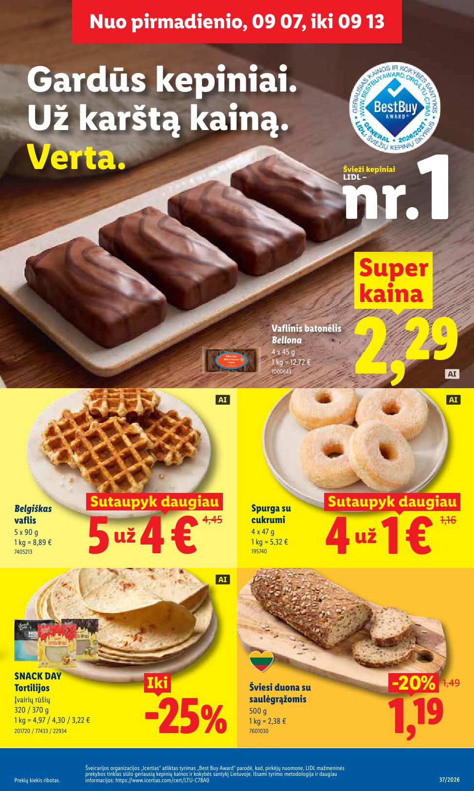Naujausias LIDL kaininis katalogas 2026.09.07 - 2026.09.13