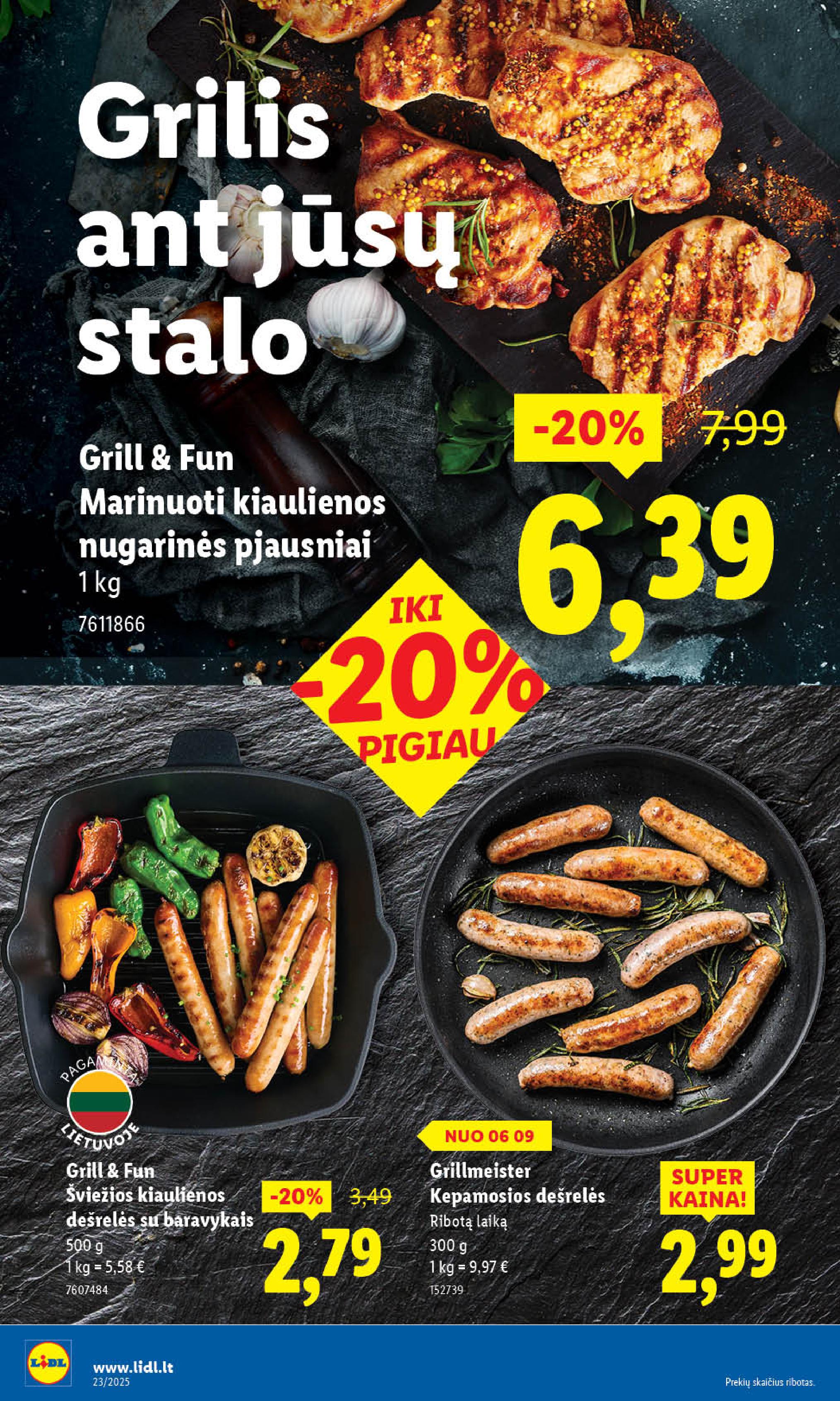 LIDL maisto prekių leidinukas nuo ketvirtadienio 2025.06.12 iki 2025.06.15