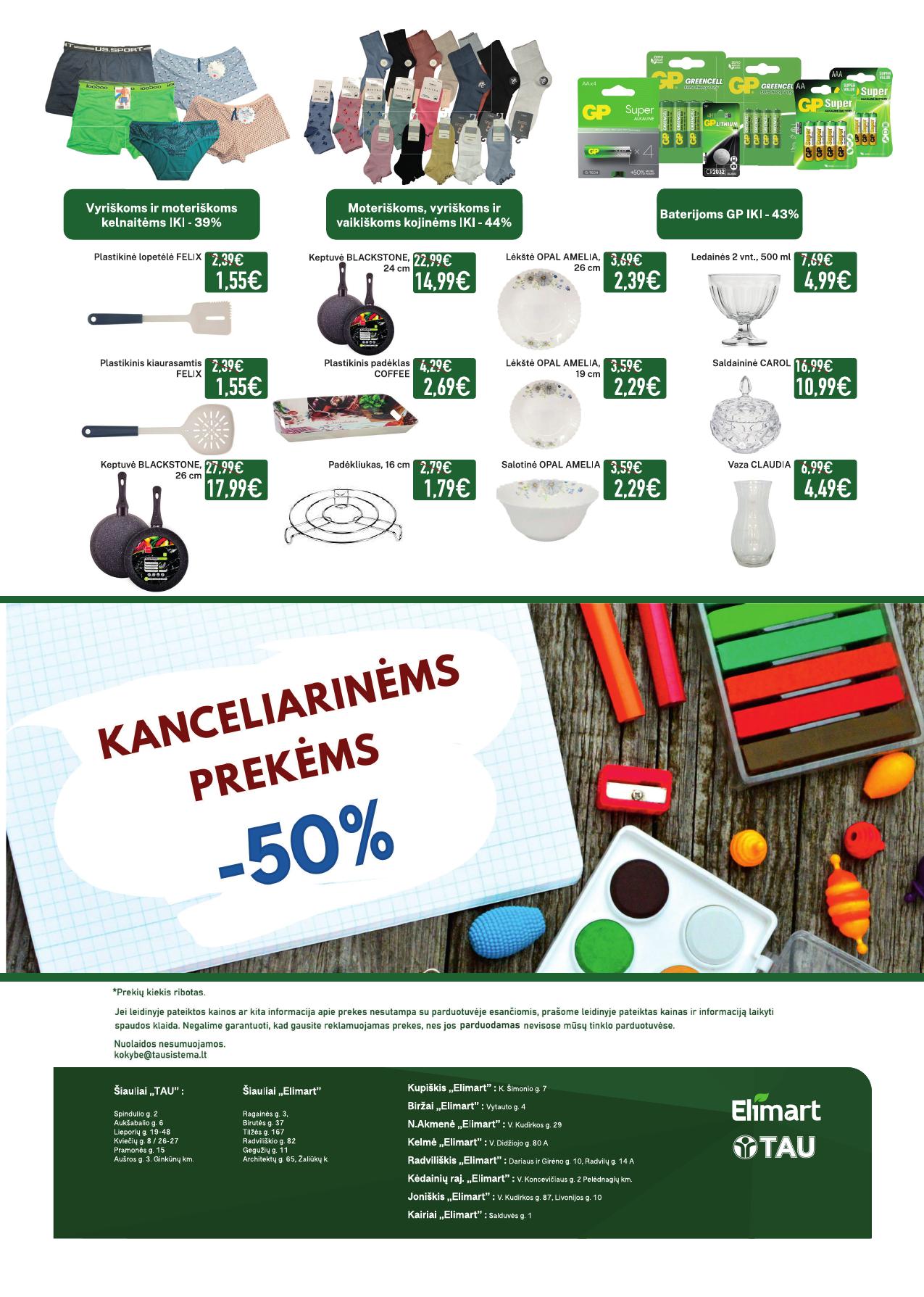 ELIMART TAU akcijų ir nuolaidų leidinys 2025.08.04 - 2025.08.31