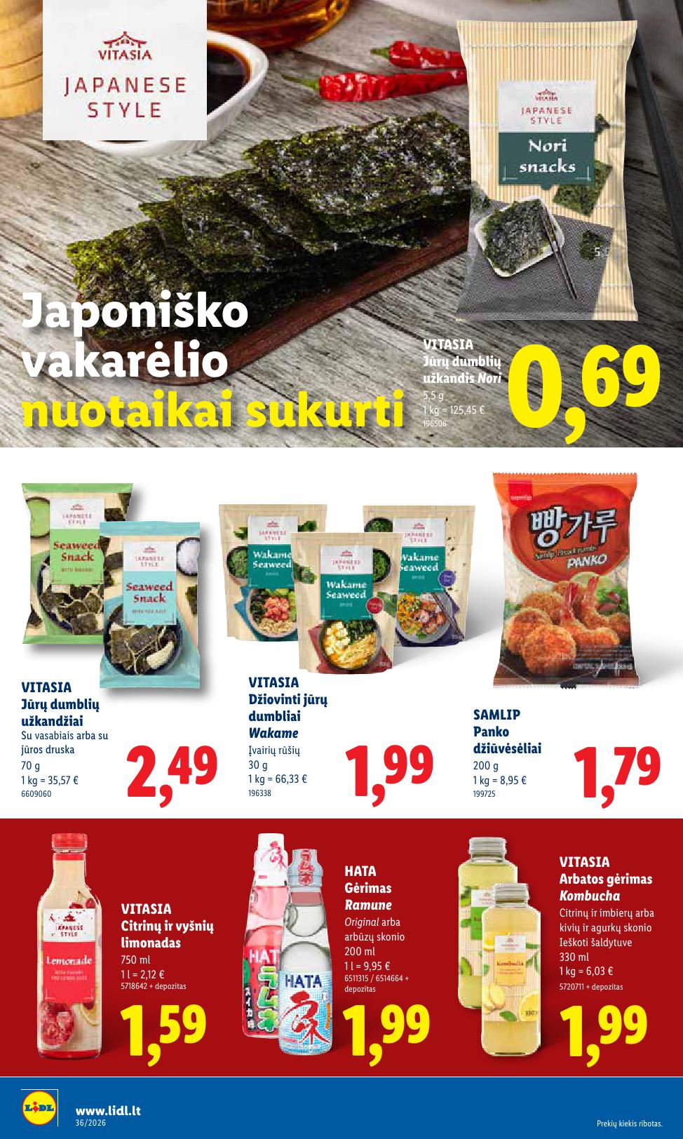 LIDL akcijų ir nuolaidų leidinys 2026.08.31 - 2026.09.06