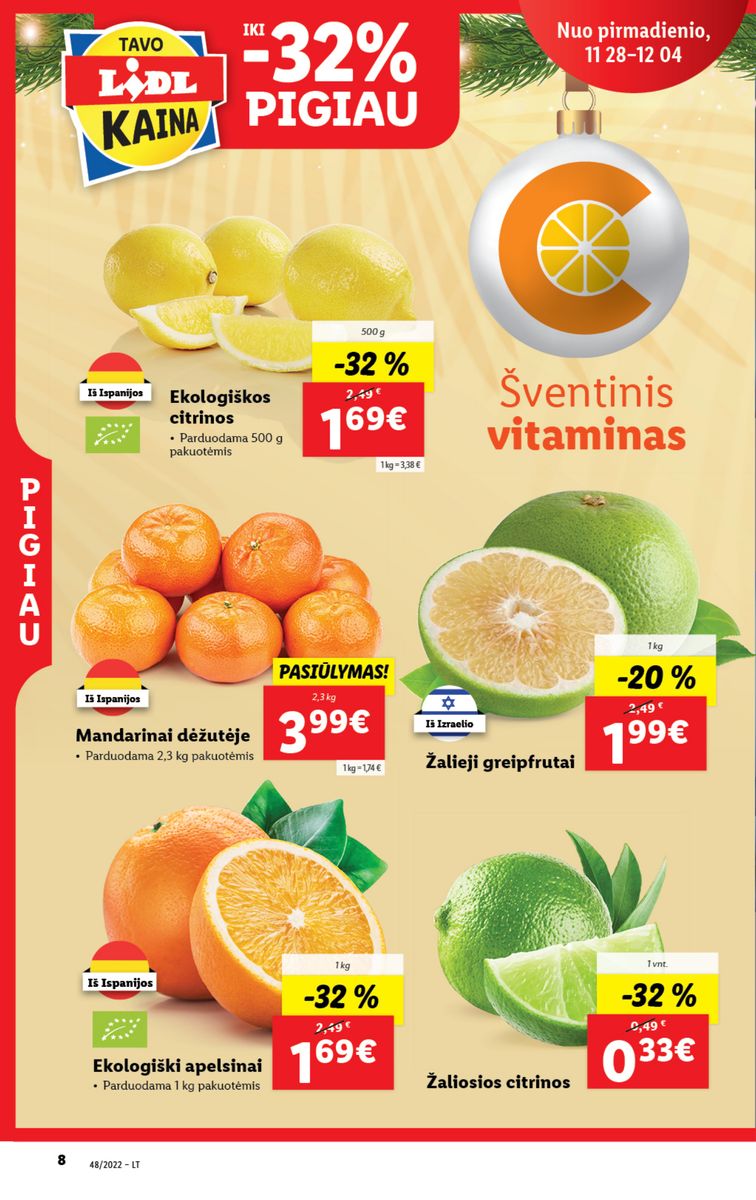 Naujausias LIDL kaininis katalogas 2022.11.28 - 2022.12.04