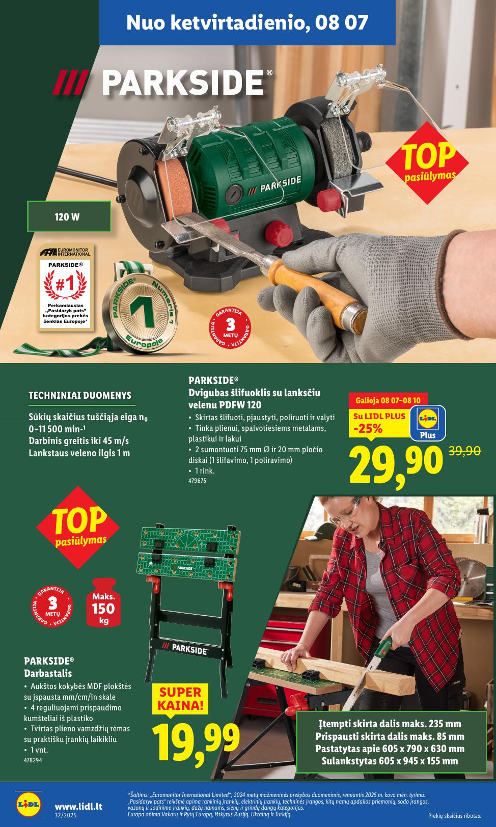 LIDL ne maisto prekių leidinys 2025.08.04 - 2025.08.10
