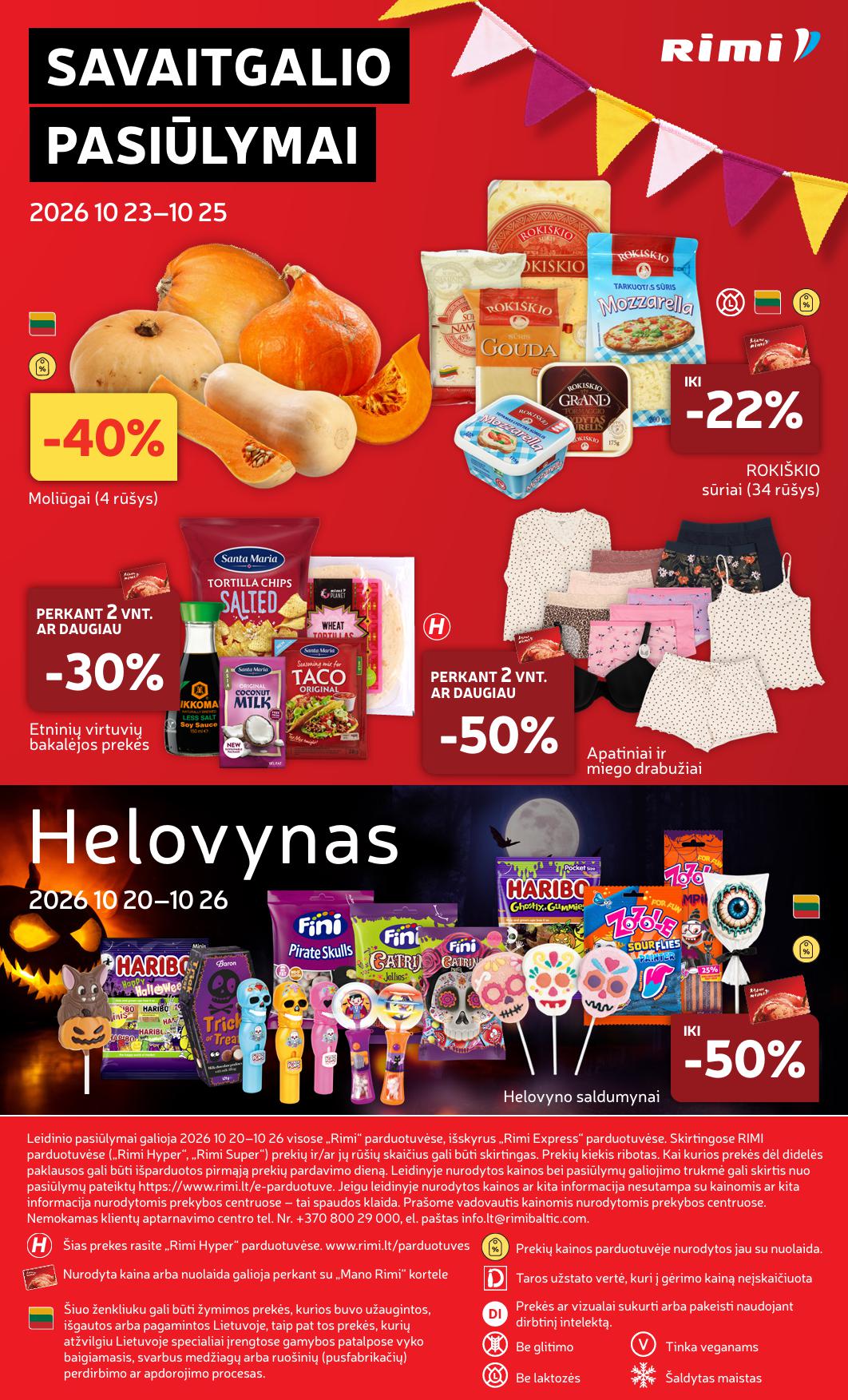 Naujausias RIMI kaininis katalogas 2026.10.20 - 2026.10.26