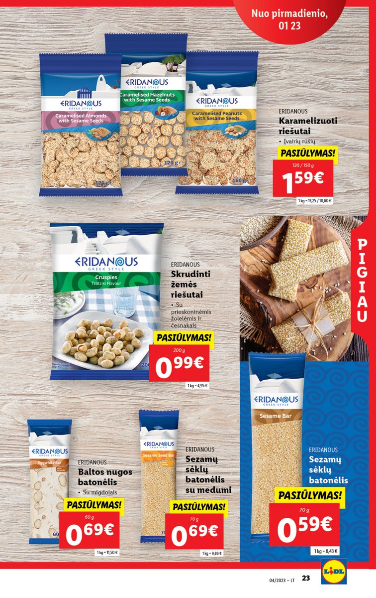 Naujausias LIDL kaininis katalogas 2023.01.23 - 2023.01.29
