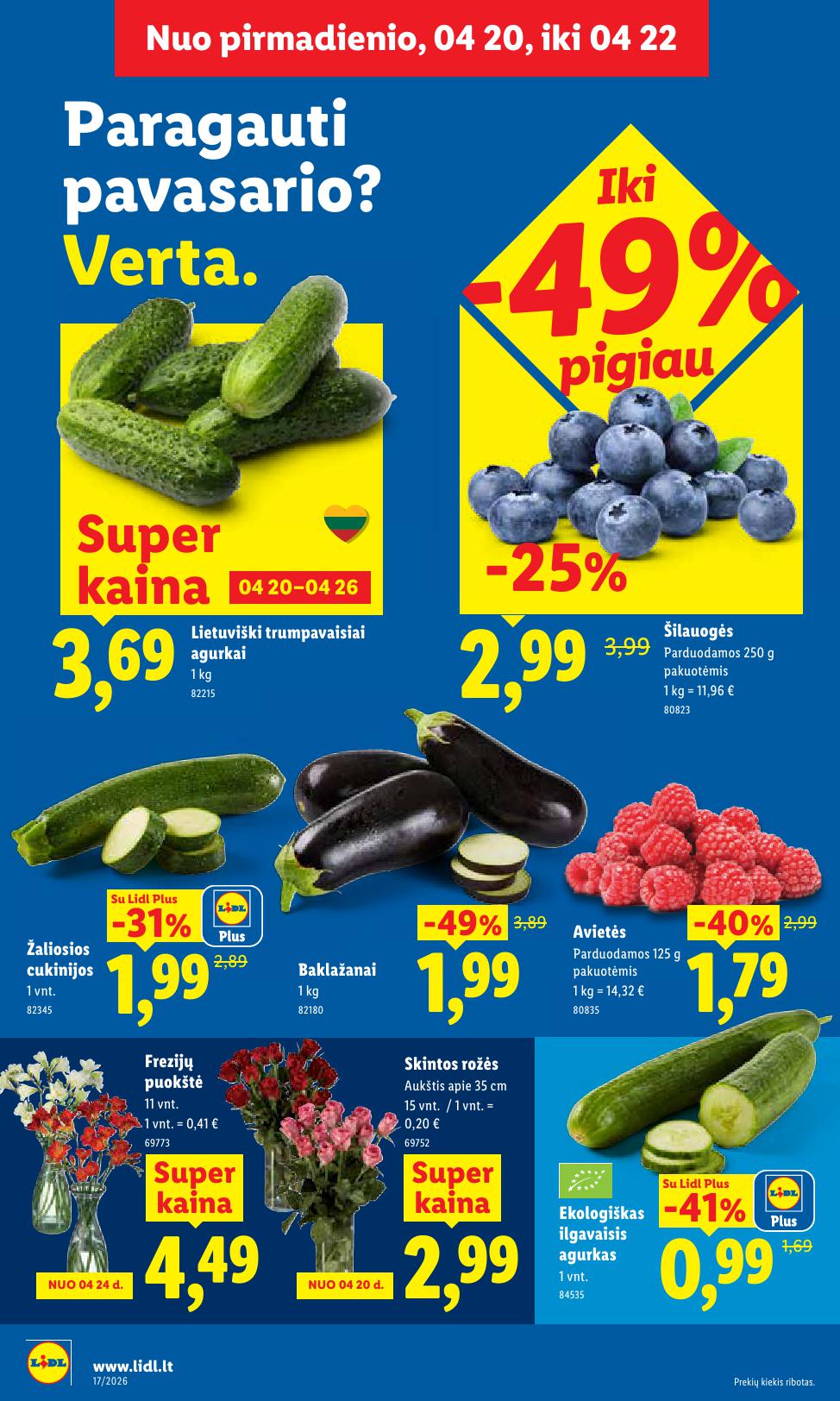 LIDL akcijų ir nuolaidų leidinys 2026.04.20 - 2026.04.26
