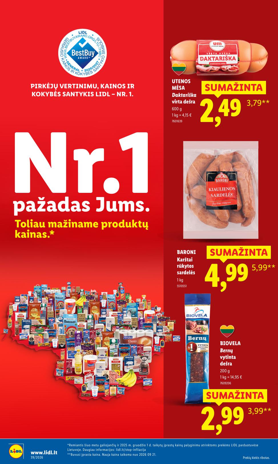 LIDL akcijų ir nuolaidų leidinys 2026.09.21 - 2026.09.27
