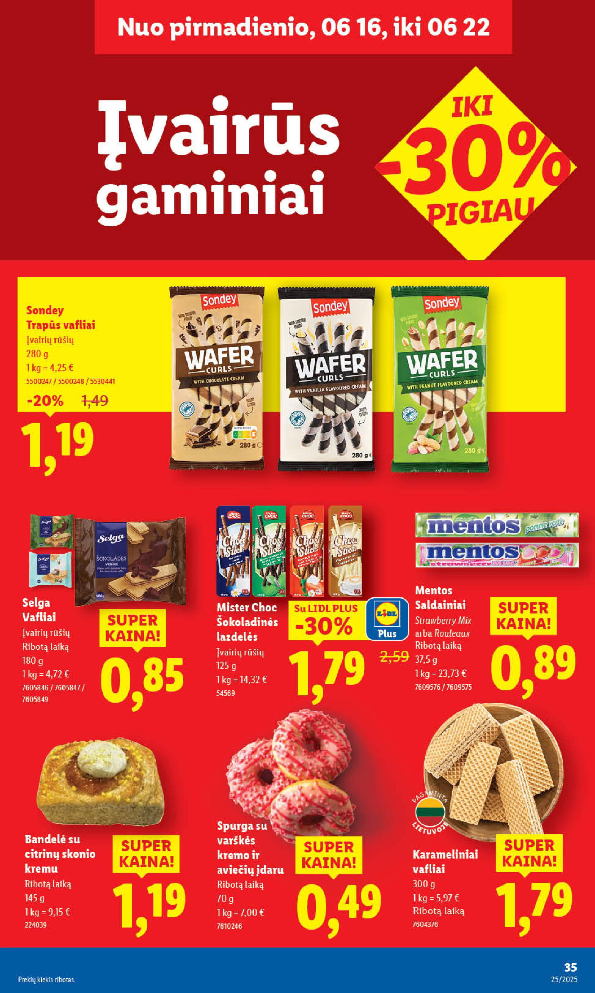 LIDL akcijų ir nuolaidų leidinys 2025.06.16 - 2025.06.22