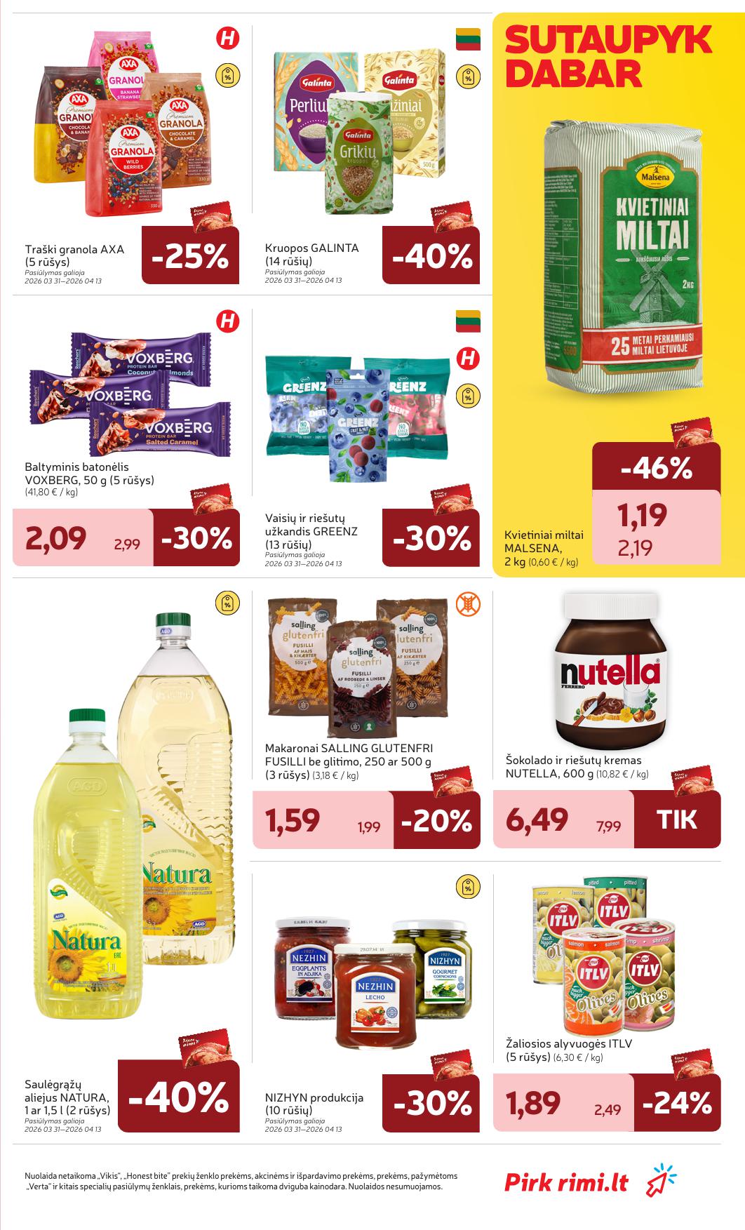 Naujausias RIMI kaininis katalogas 2026.03.31 - 2026.04.06
