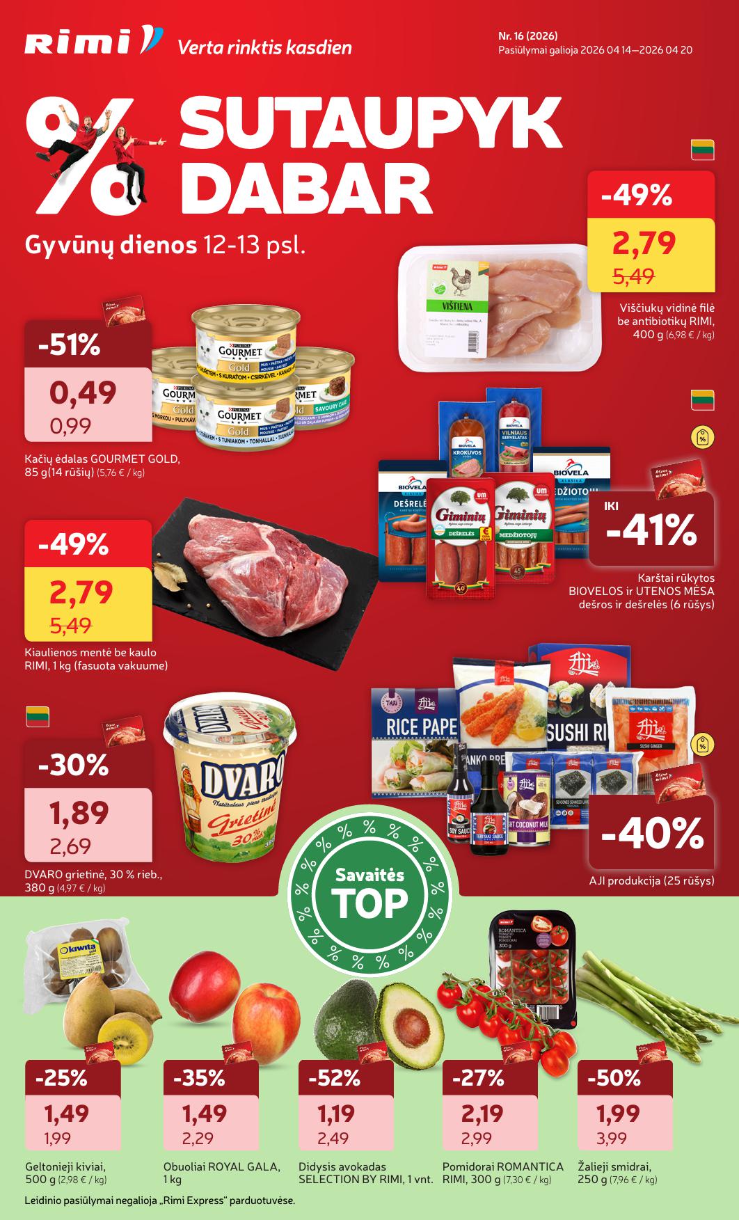 Naujausias RIMI kaininis katalogas 2026.04.14 - 2026.04.20