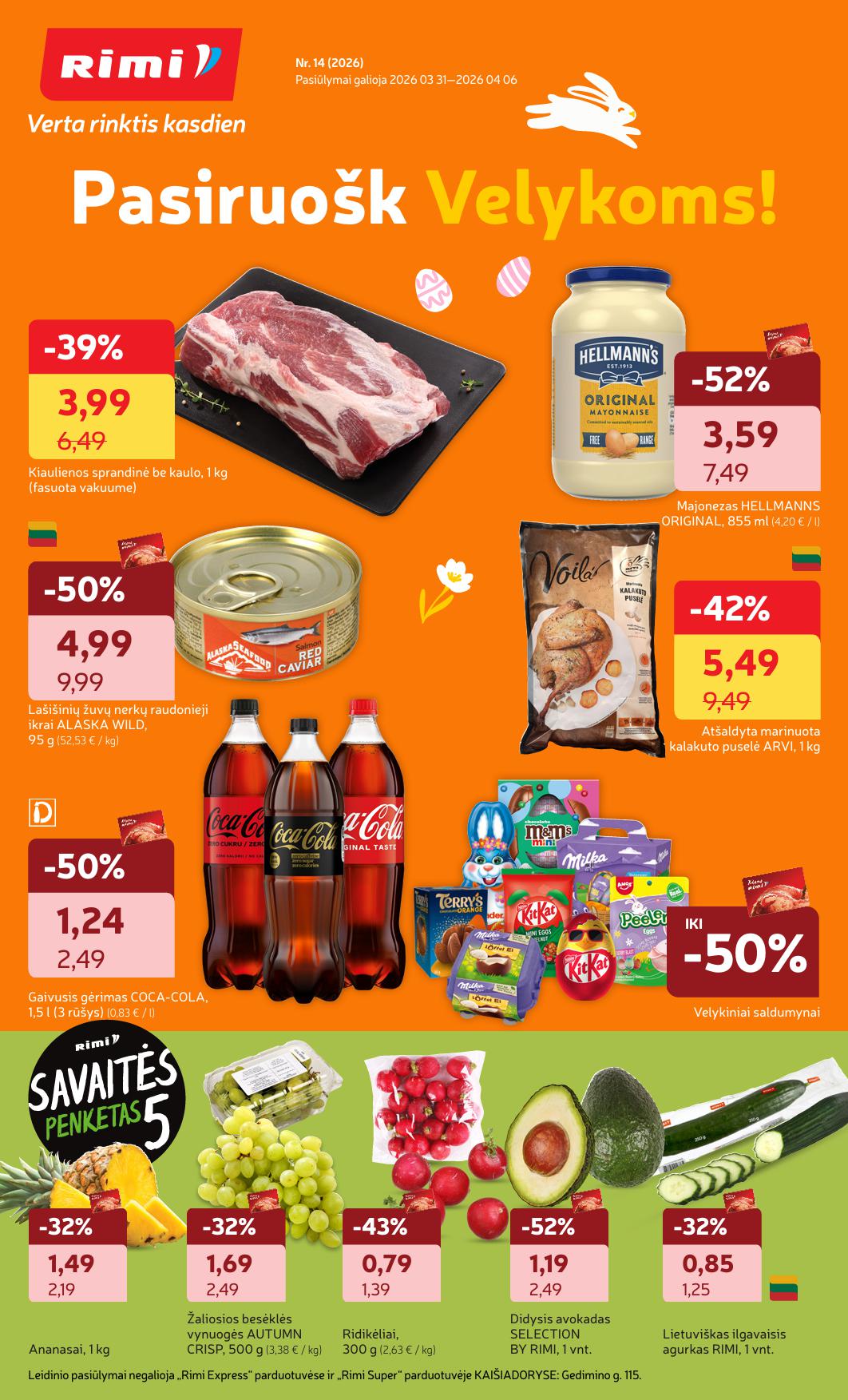 Naujausias RIMI kaininis katalogas 2026.03.31 - 2026.04.06