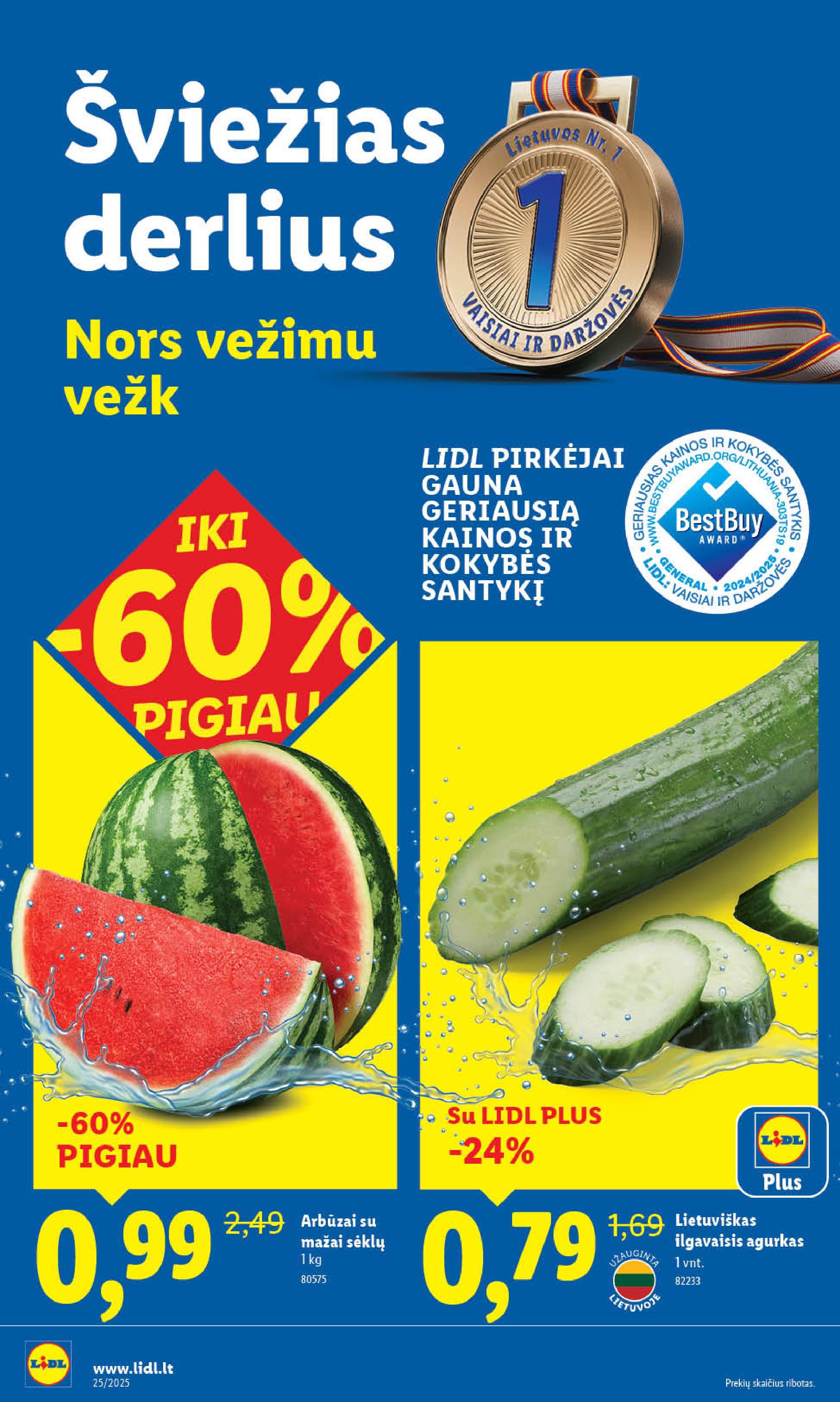 LIDL akcijų ir nuolaidų leidinys 2025.06.16 - 2025.06.22