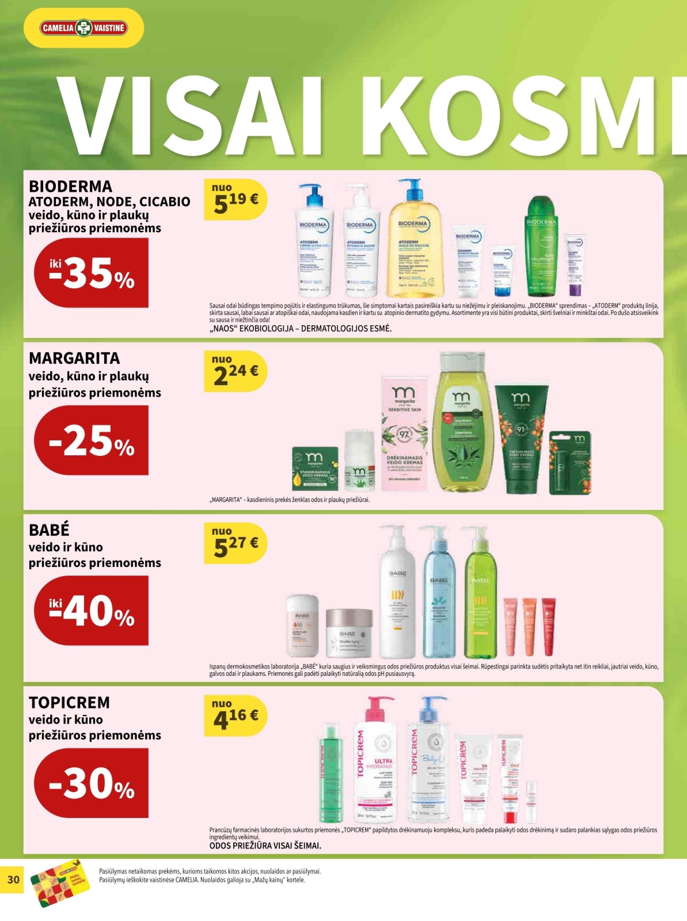 CAMELIA vaistinės akcijų leidinys 2026.08.01 - 2026.08.31