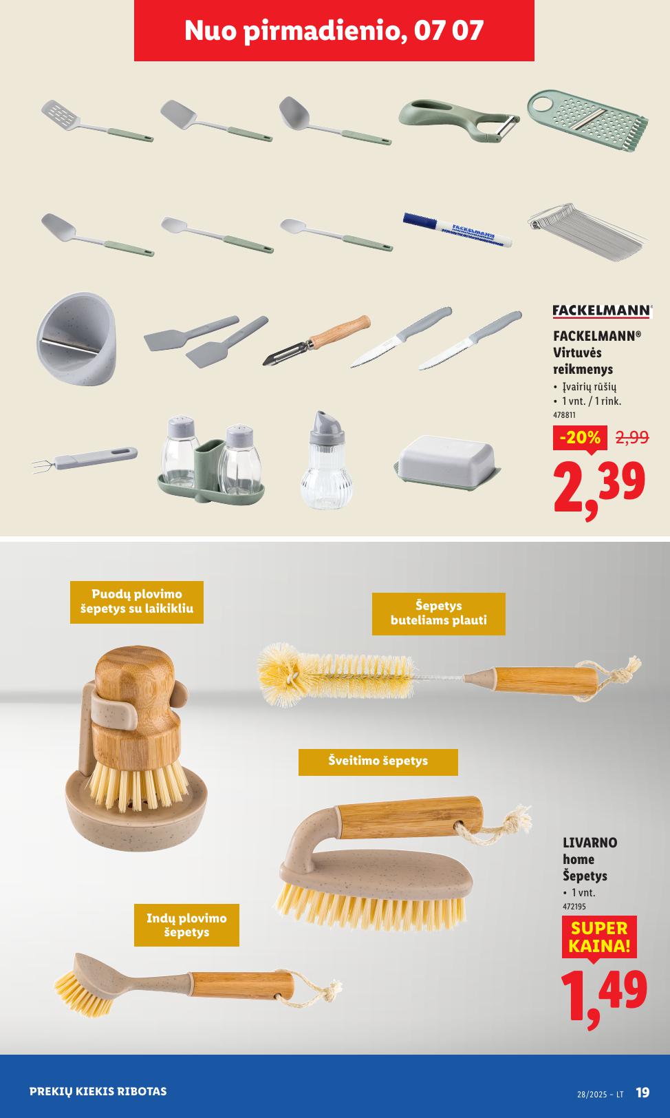 LIDL ne maisto prekių leidinys 2025.07.07 - 2025.07.13