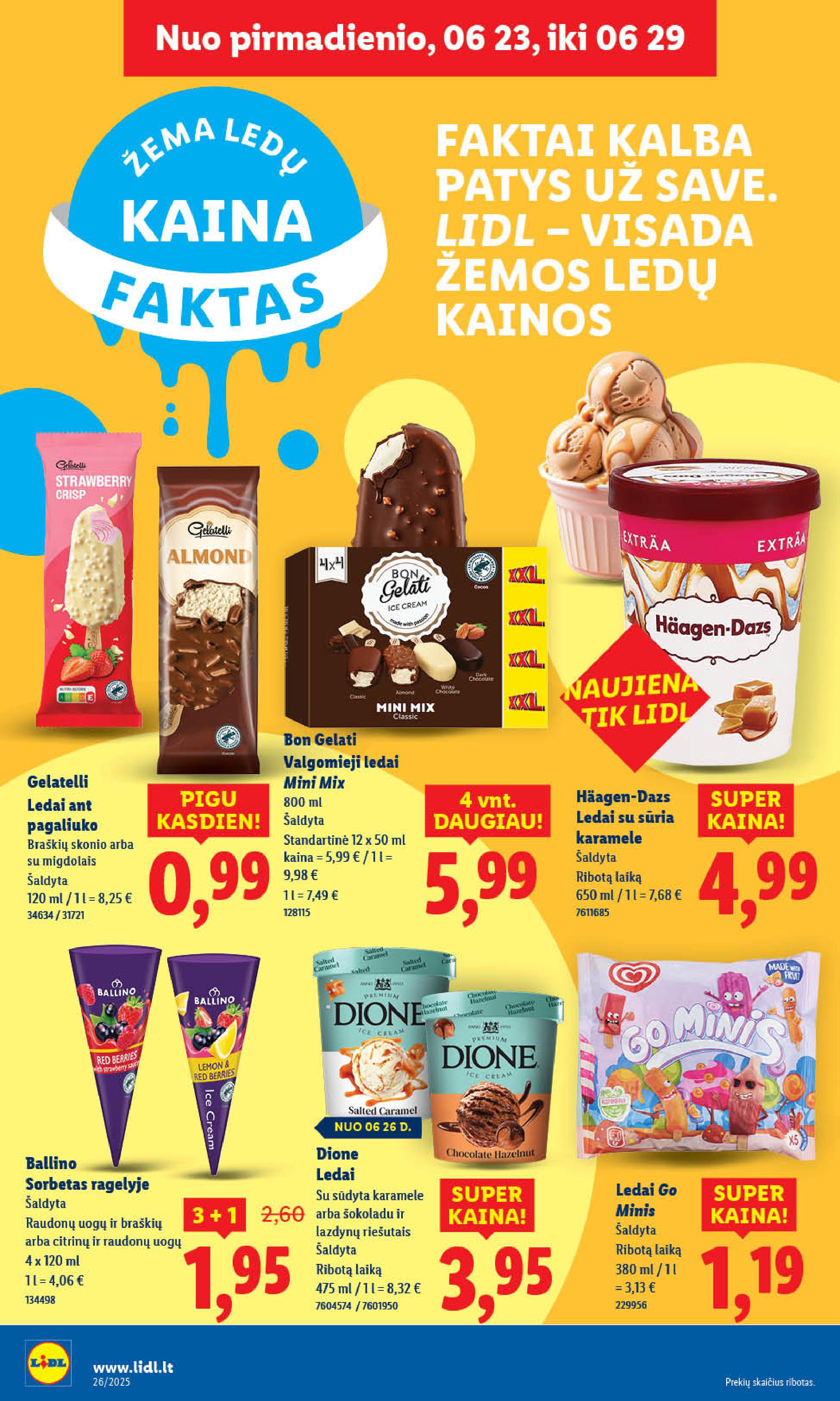 LIDL maisto prekių leidinukas nuo ketvirtadienio 2025.06.26. iki 2025.06.29