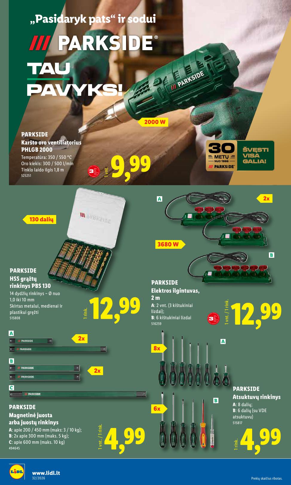 LIDL ne  maisto prekių leidinys 2026.08.03 - 2026.08.09